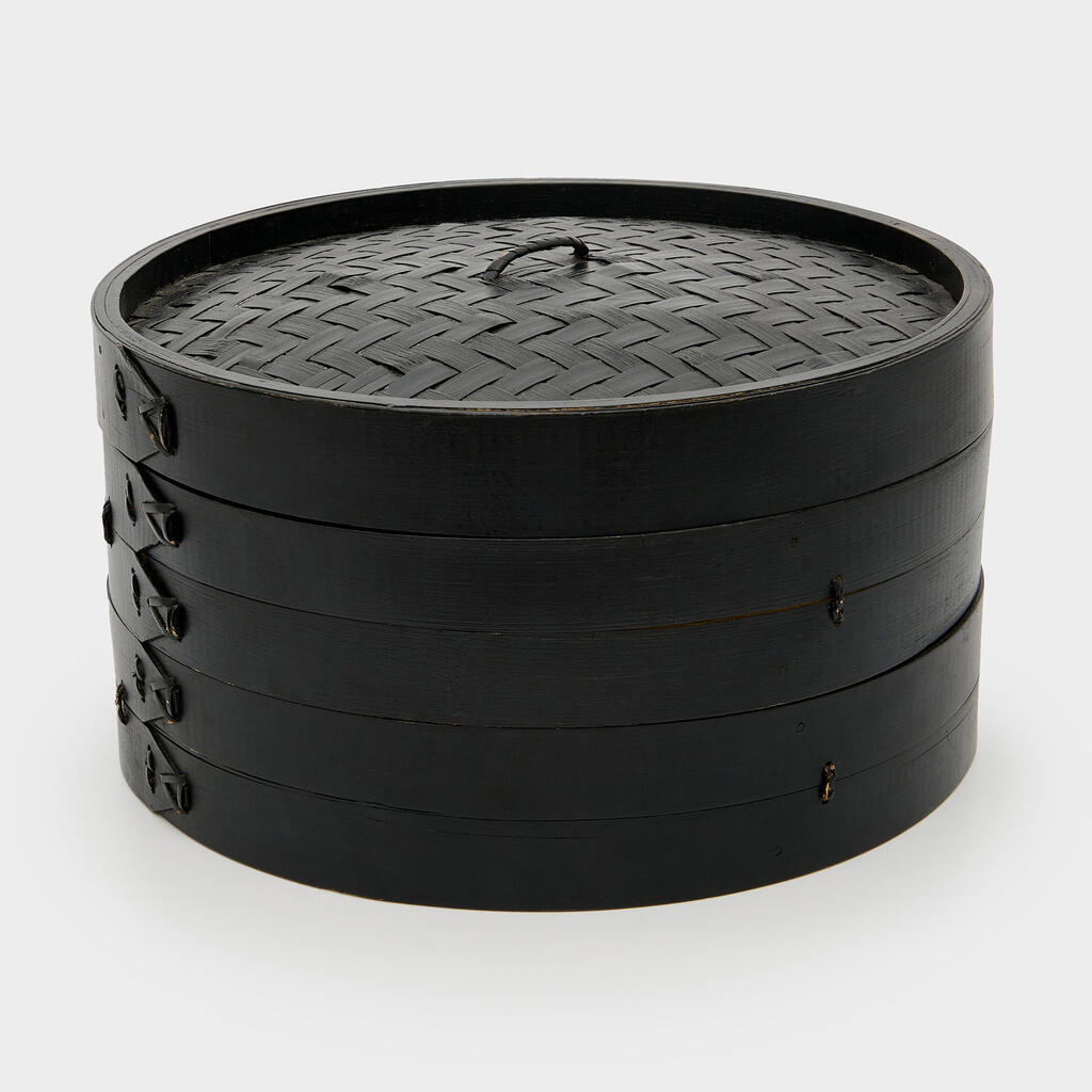 MARMITEIRO REDONDO MADEIRA PRETO BANDEJAS