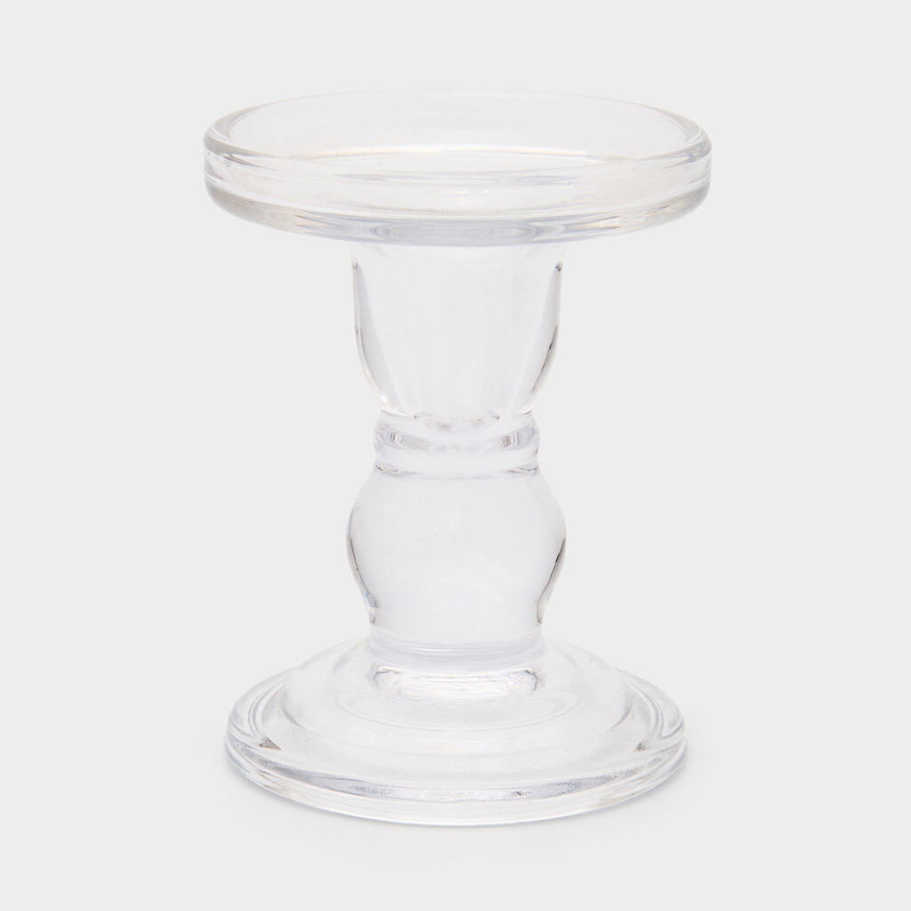 CASTIÇAL VIDRO BASE PARA VELA FINA OU GROSSA