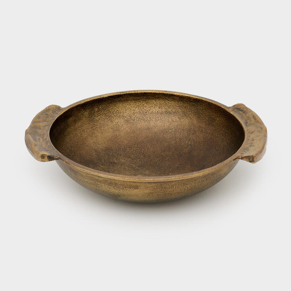 CENTRO DE MESA DOURADO BRONZE COM ALÇA