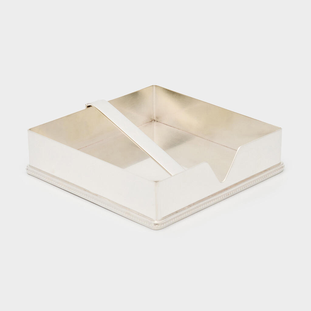 PORTA GUARDANAPO PRATA PÉROLA COM PESO