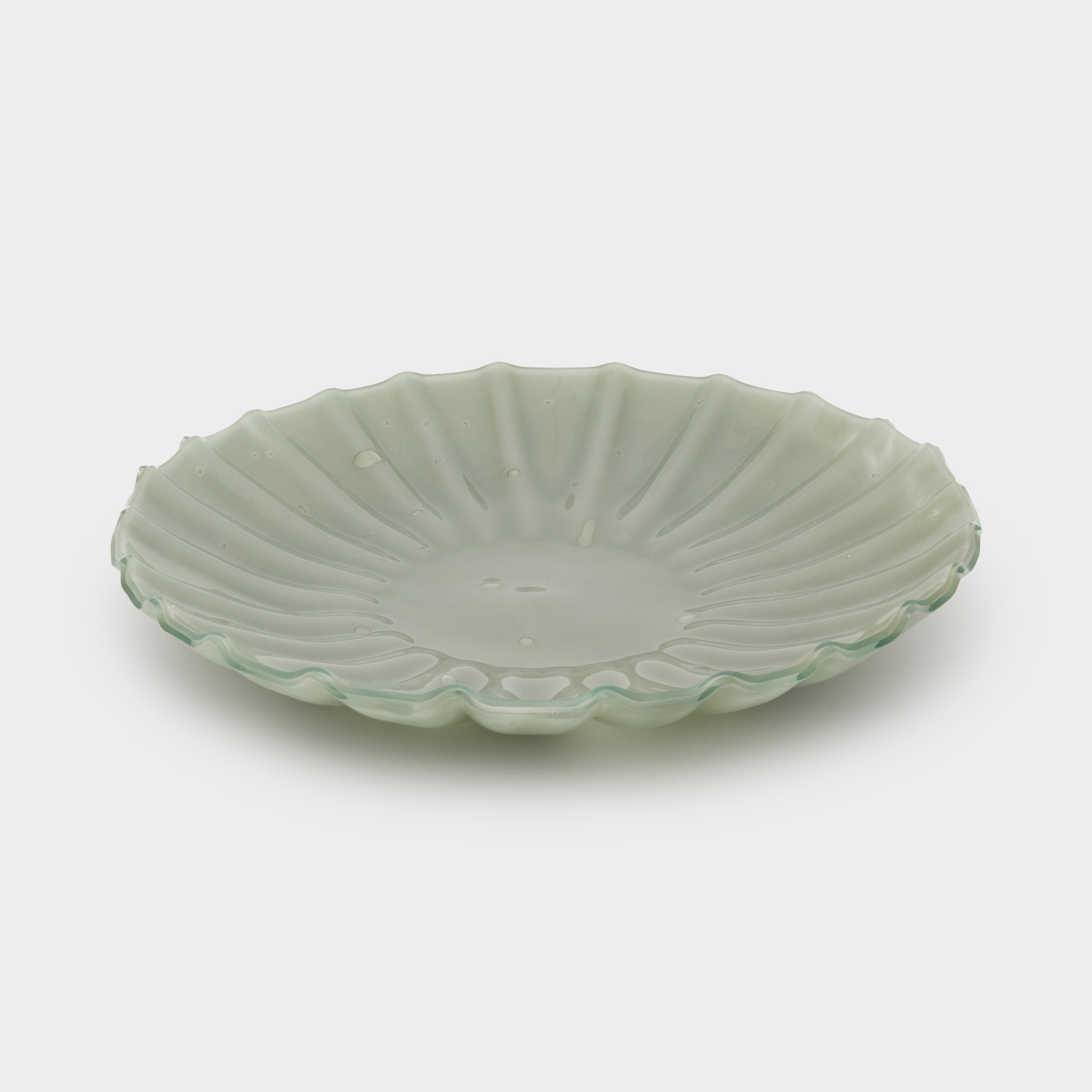 TRAVESSA VIDRO CELADON CANELADA