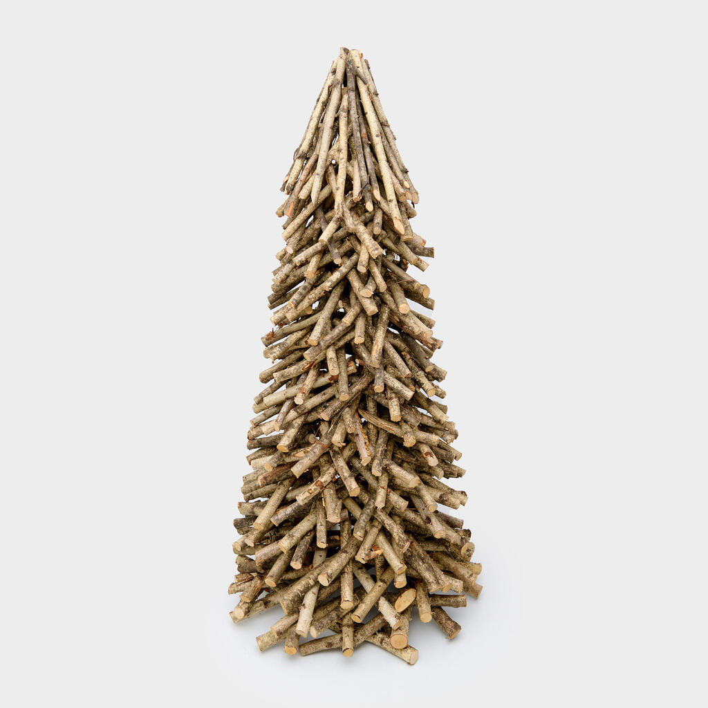 ESCULTURA ÁRVORE DE NATAL MADEIRA GRAVETOS