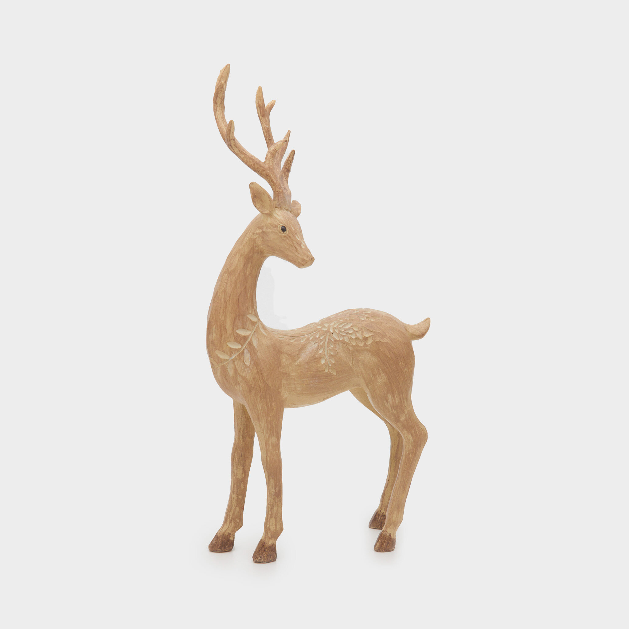 ESCULTURA RENA MADEIRA EM PÉ