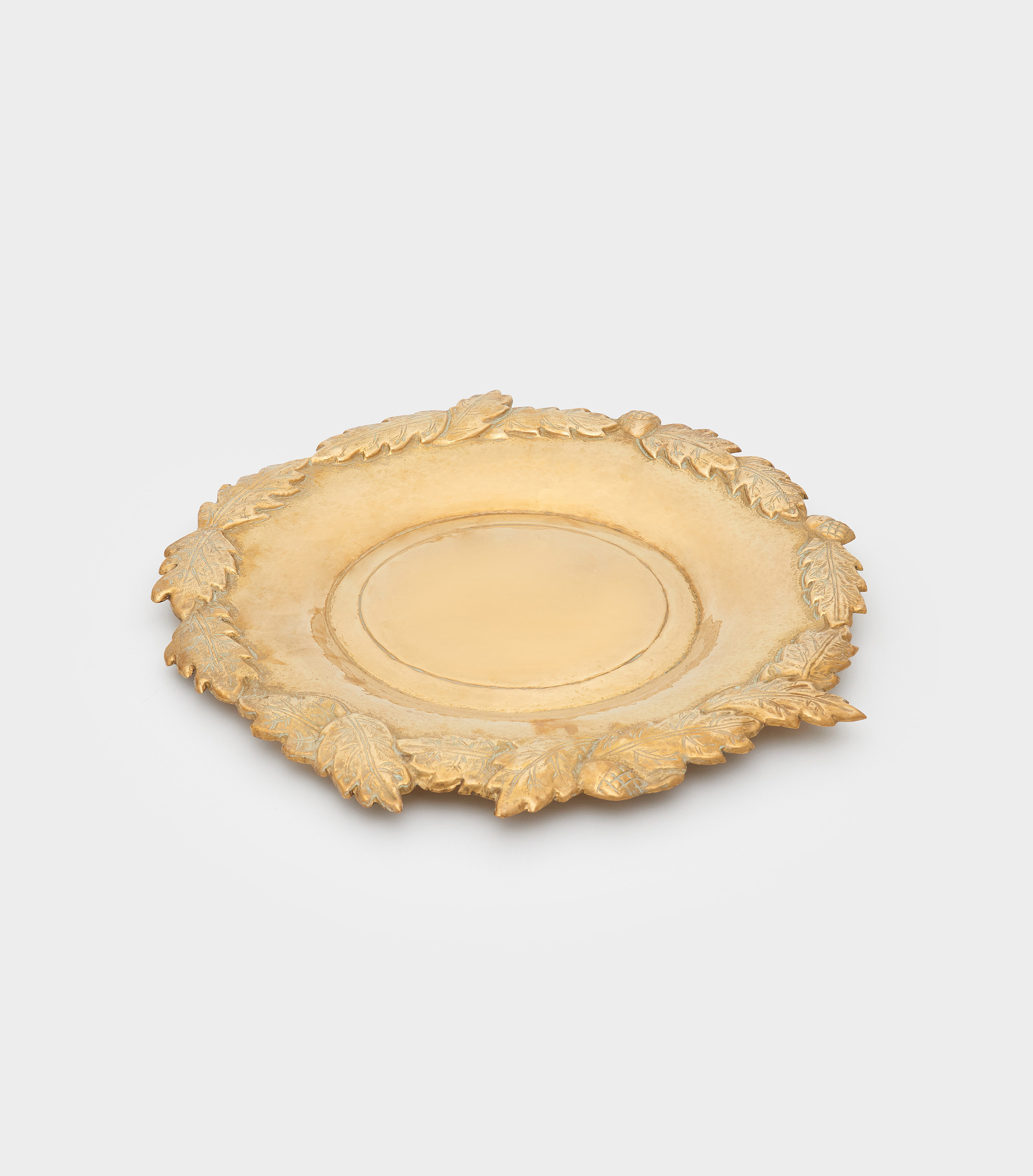 TRAVESSA REDONDO DOURADA BORDA FOLHAGEM