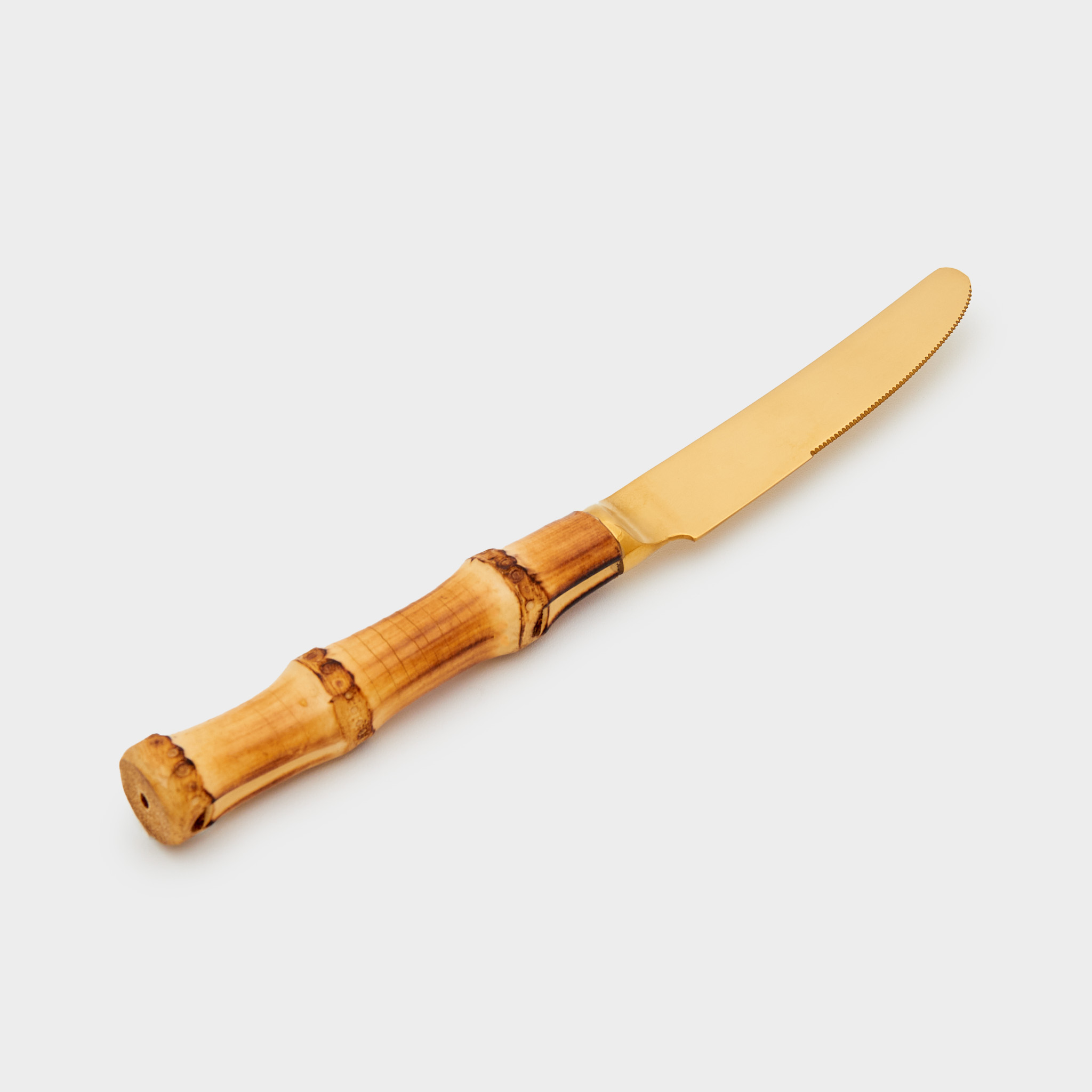 FACA SOBREMESA DOURADO E BAMBU