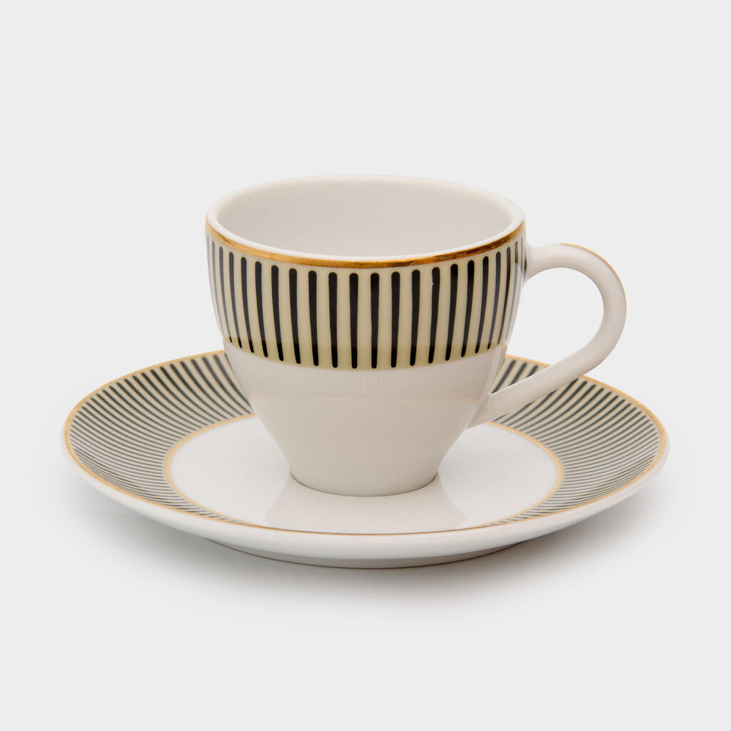 XÍCARA CAFÉ BORDA CAMURÇA LINHA PRETA GROSSA