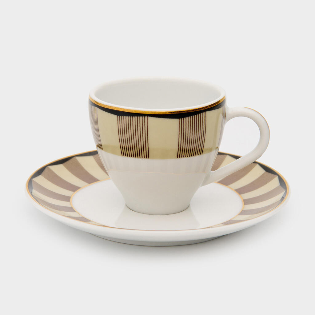 XÍCARA CAFÉ BORDA CAMURÇA LINHA MARROM FINA