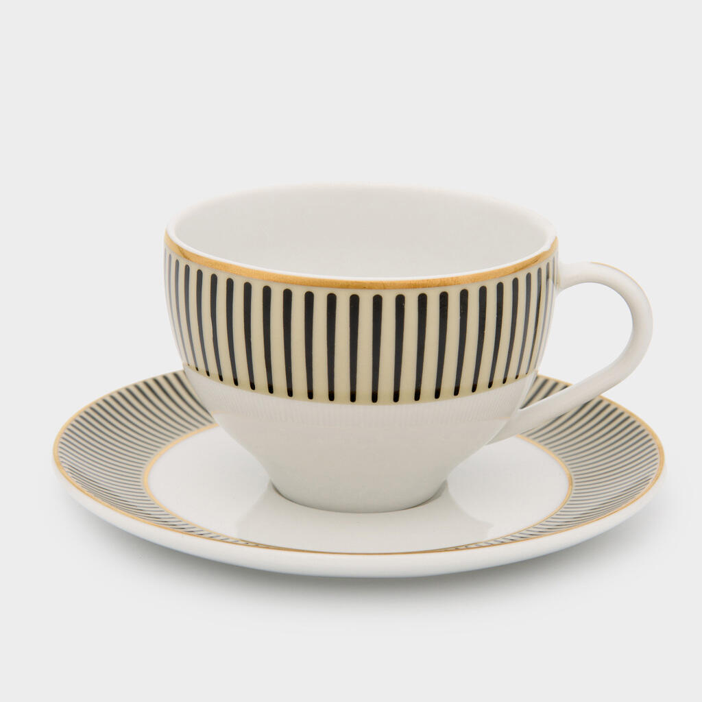 XÍCARA CHÁ BORDA CAMURÇA LINHA PRETA GROSSA