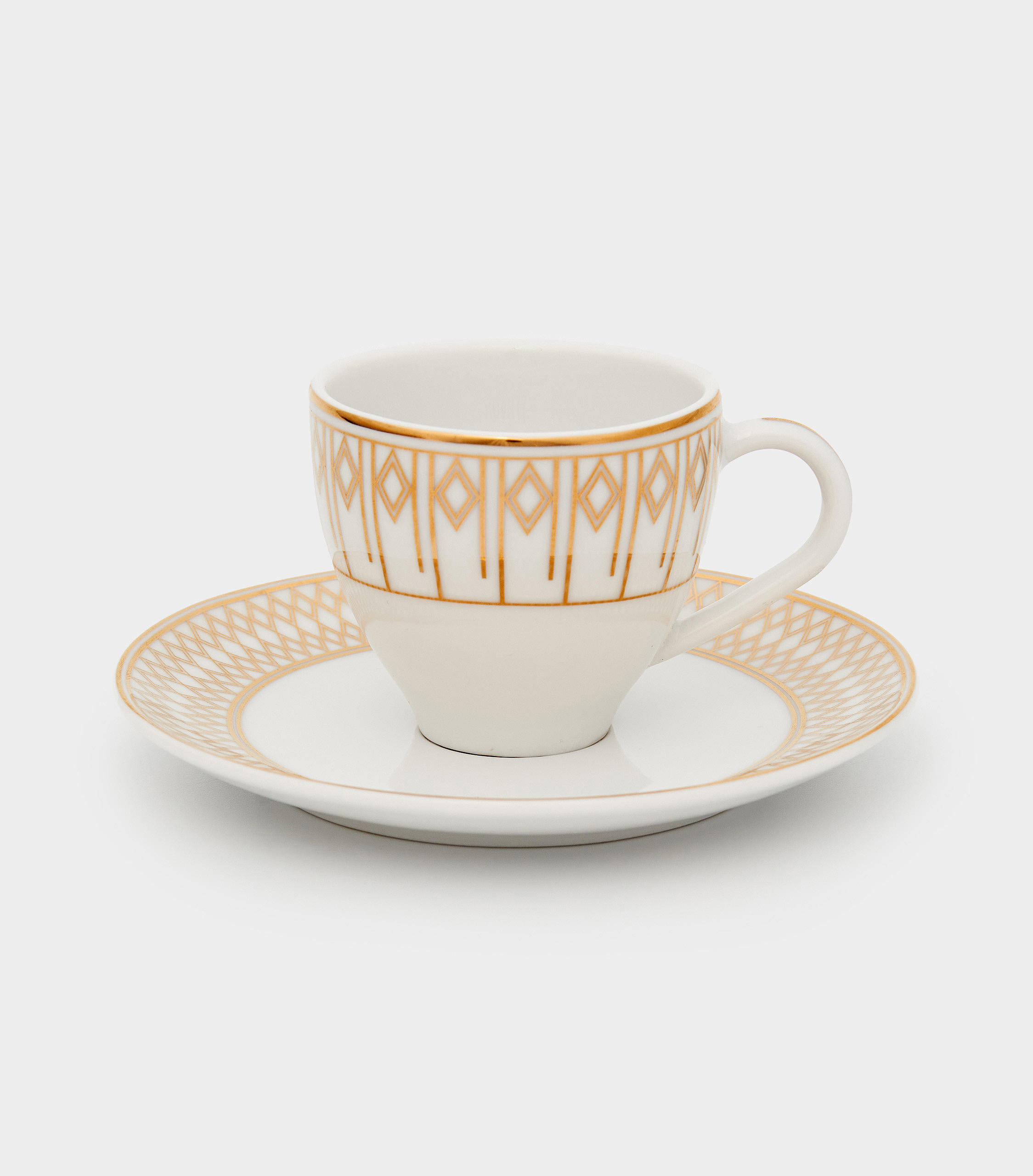 XICARA CAFÉ BRANCO LOSANGO ABERTO OURO