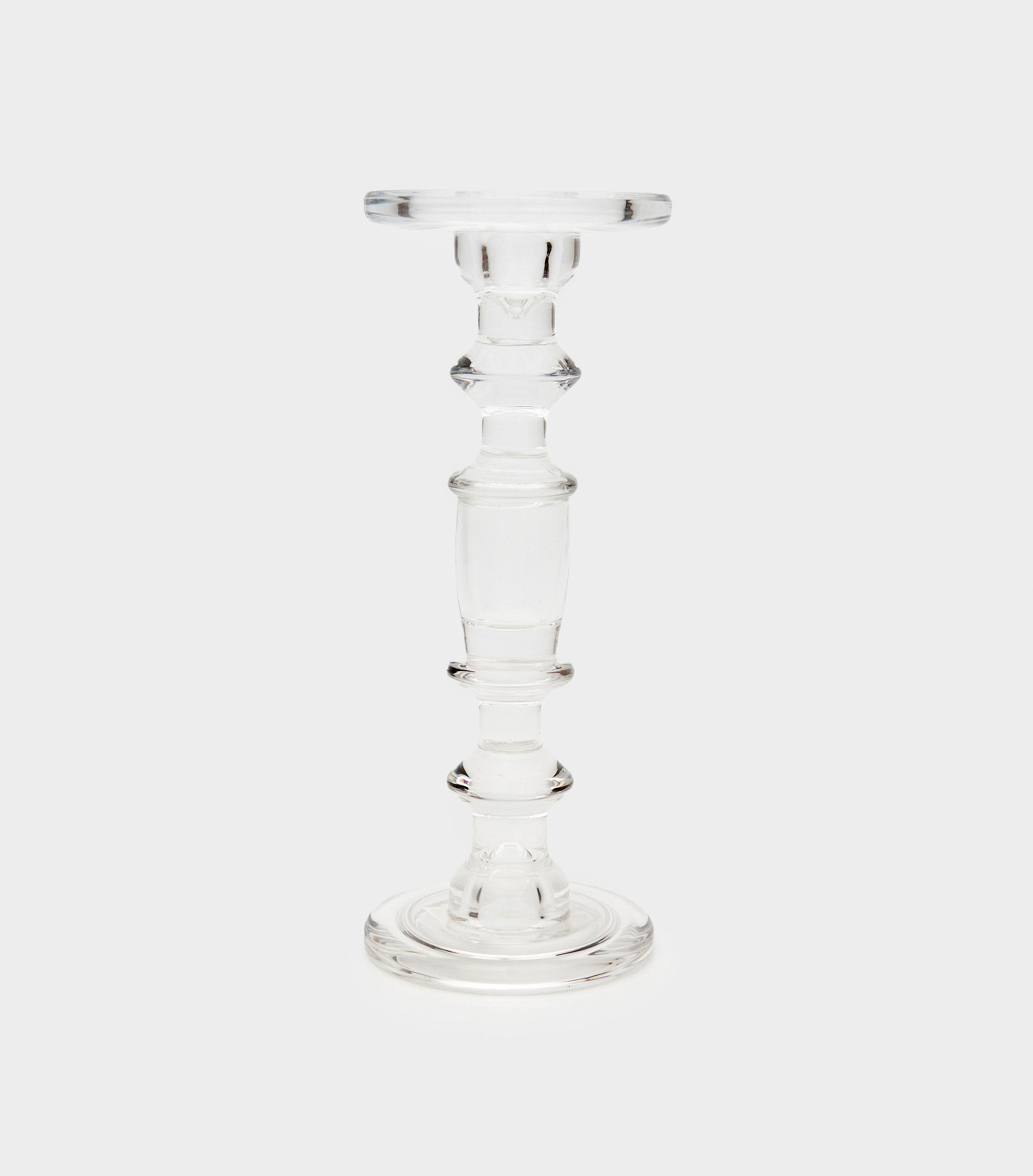 CASTIÇAL VIDRO BASE PARA VELA FINA OU GROSSA