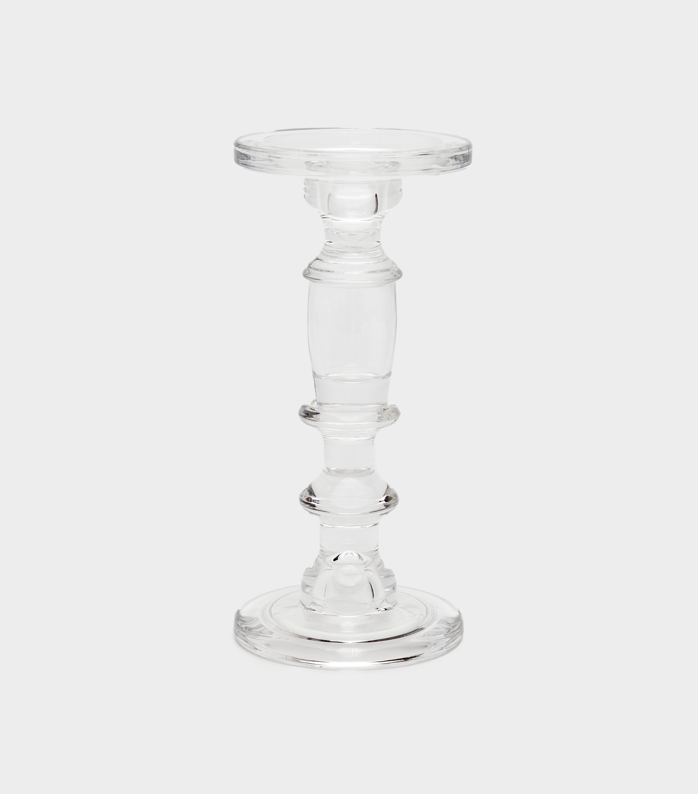 CASTIÇAL VIDRO BASE PARA VELA FINA OU GROSSA