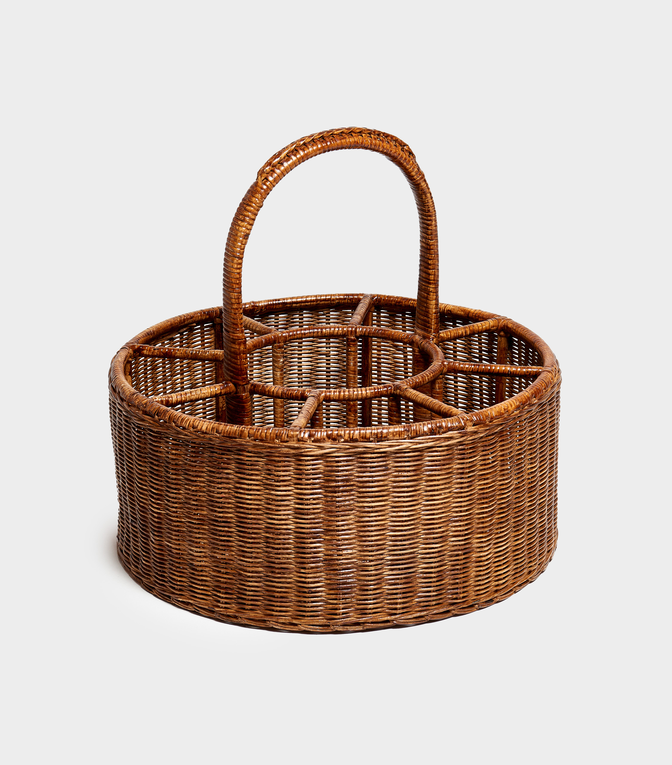 CESTA CHAMPAGNE RATTAN COM DIVISÓRIAS