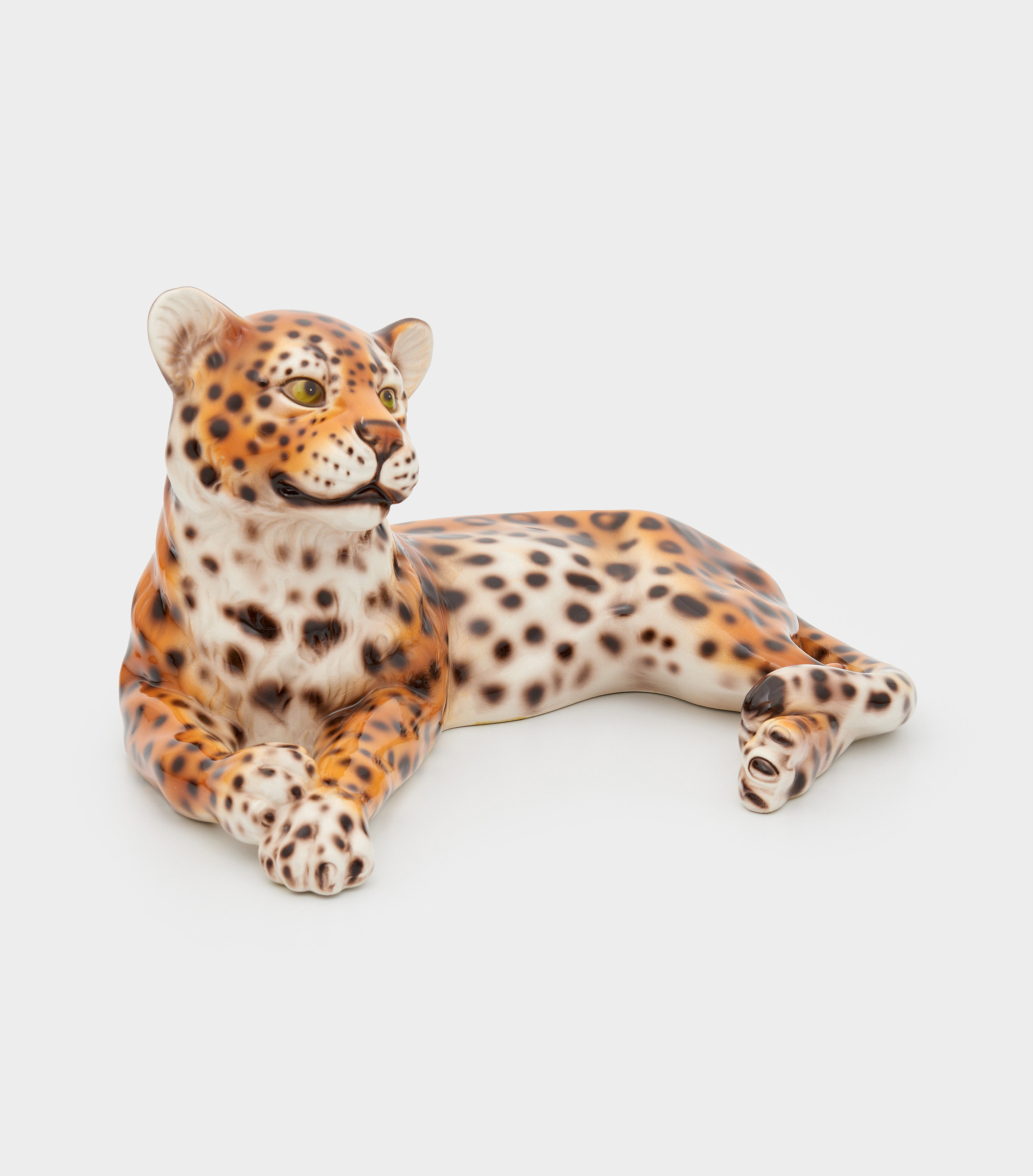 ESCULTURA PORCELANA LEOPARDO DEITADO
