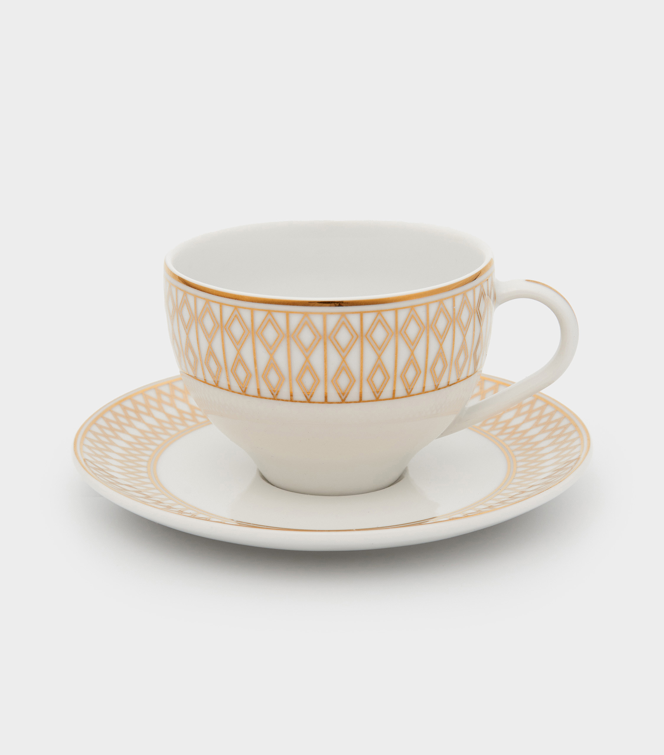 XICARA CHÁ BRANCA LOSANGO ABERTO OURO