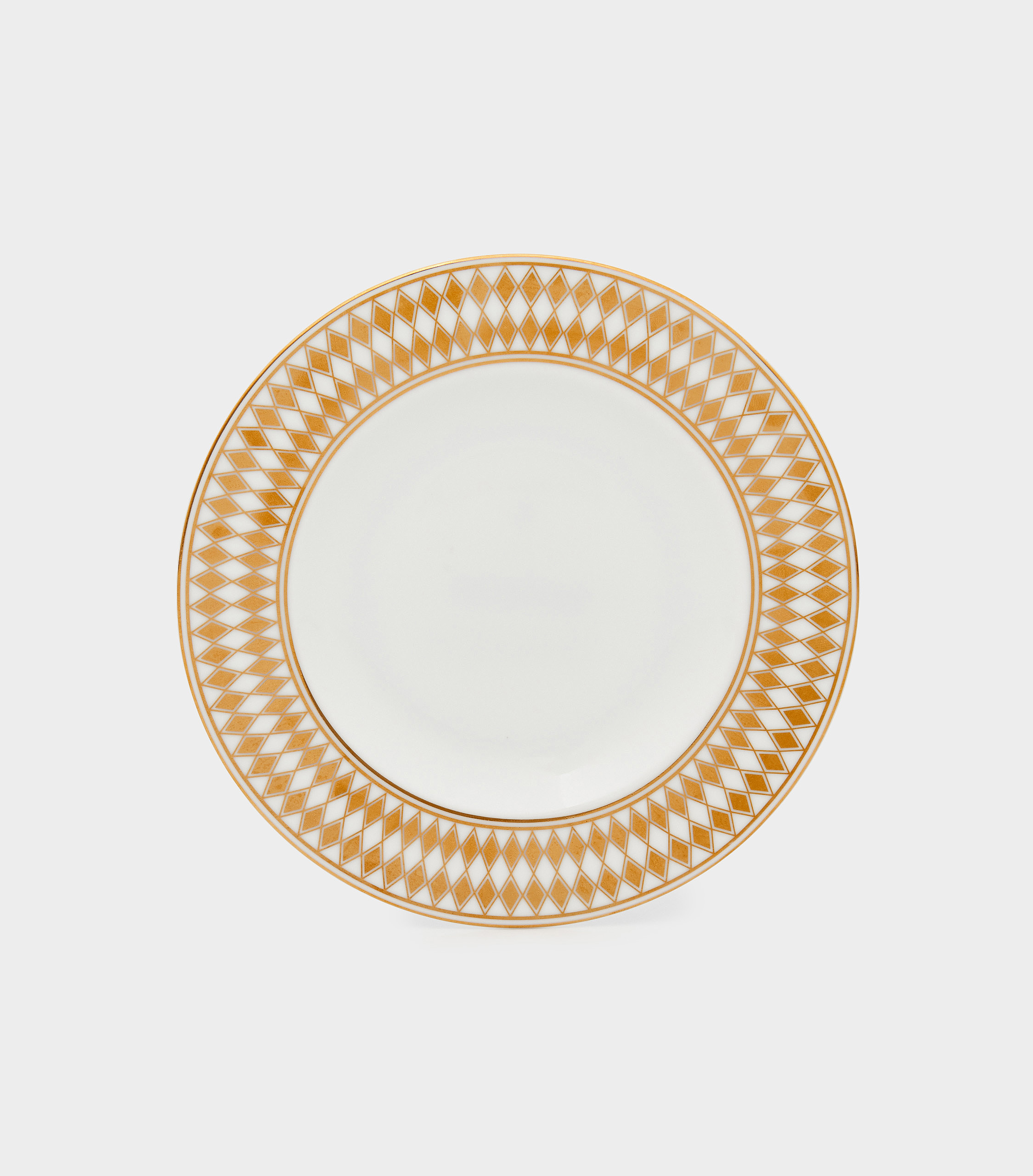 PRATO PÃO BRANCO LOSANGO FECHADO OURO