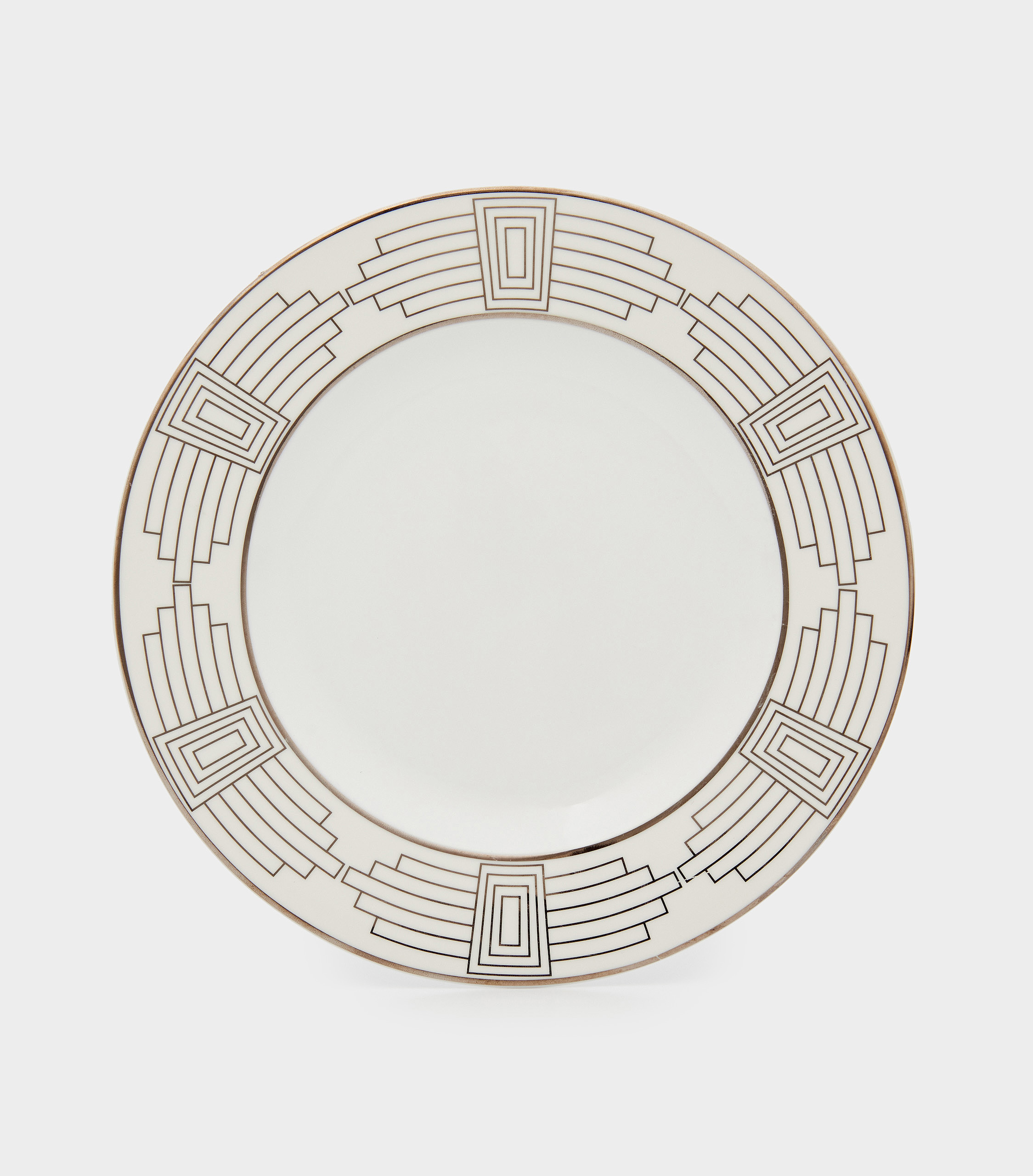 PRATO MESA BRANCO KOSHER PLATINA ART DECO (LEITE)