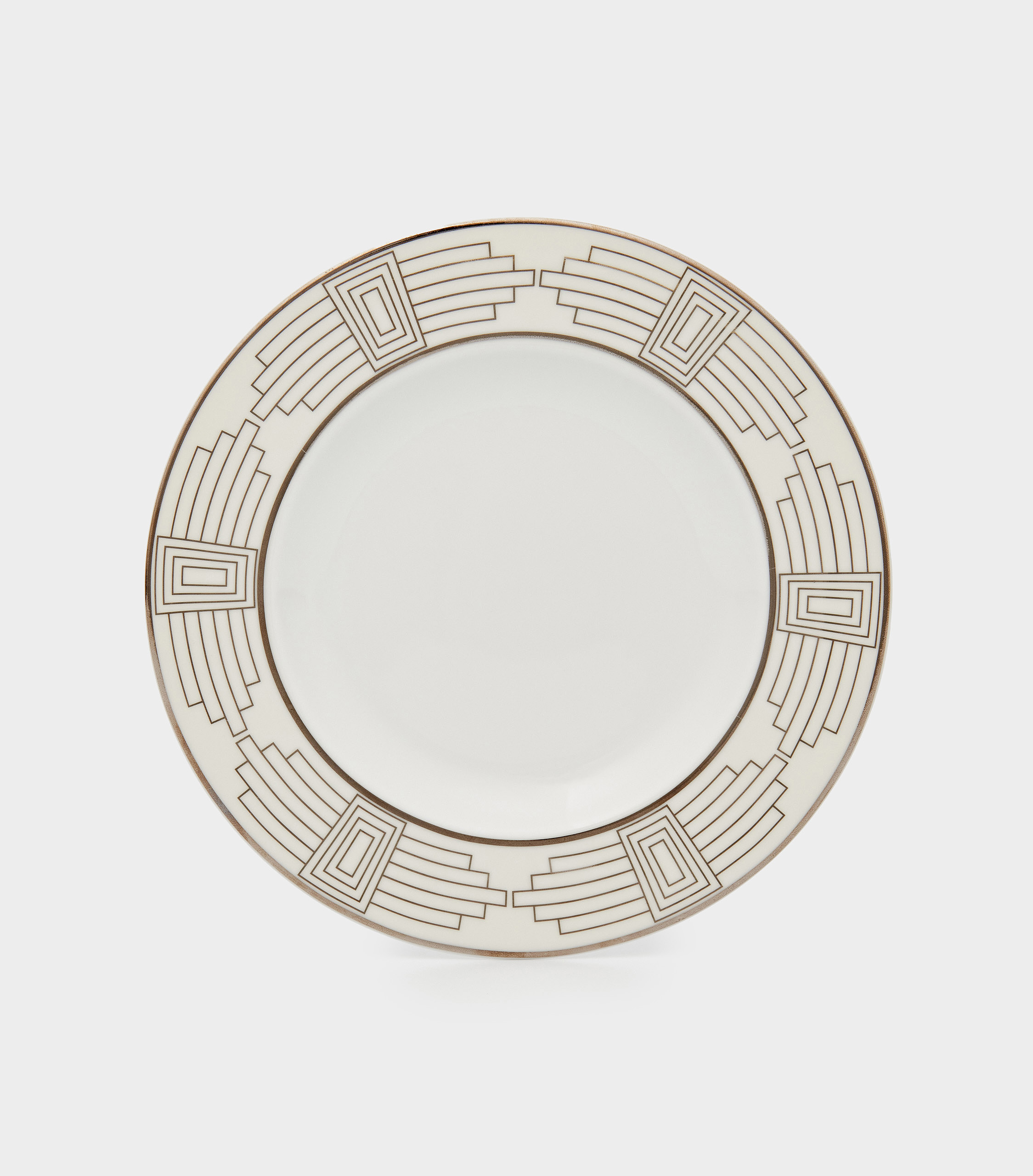 PRATO SOBREMESA BRANCO KOSHER PLATINA ART DECO (LEITE)