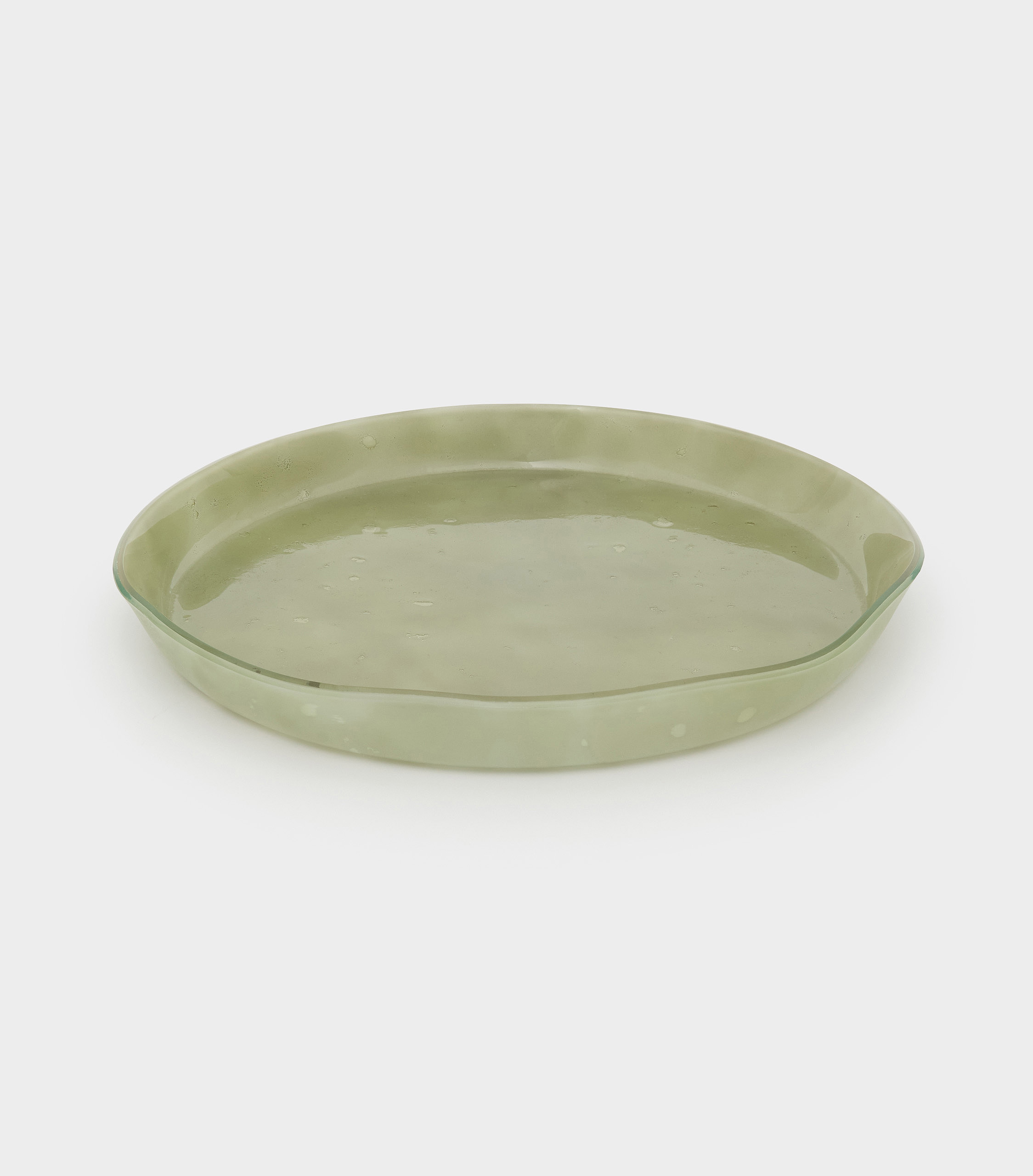 TRAVESSA REDONDA VIDRO CELADON ONDA