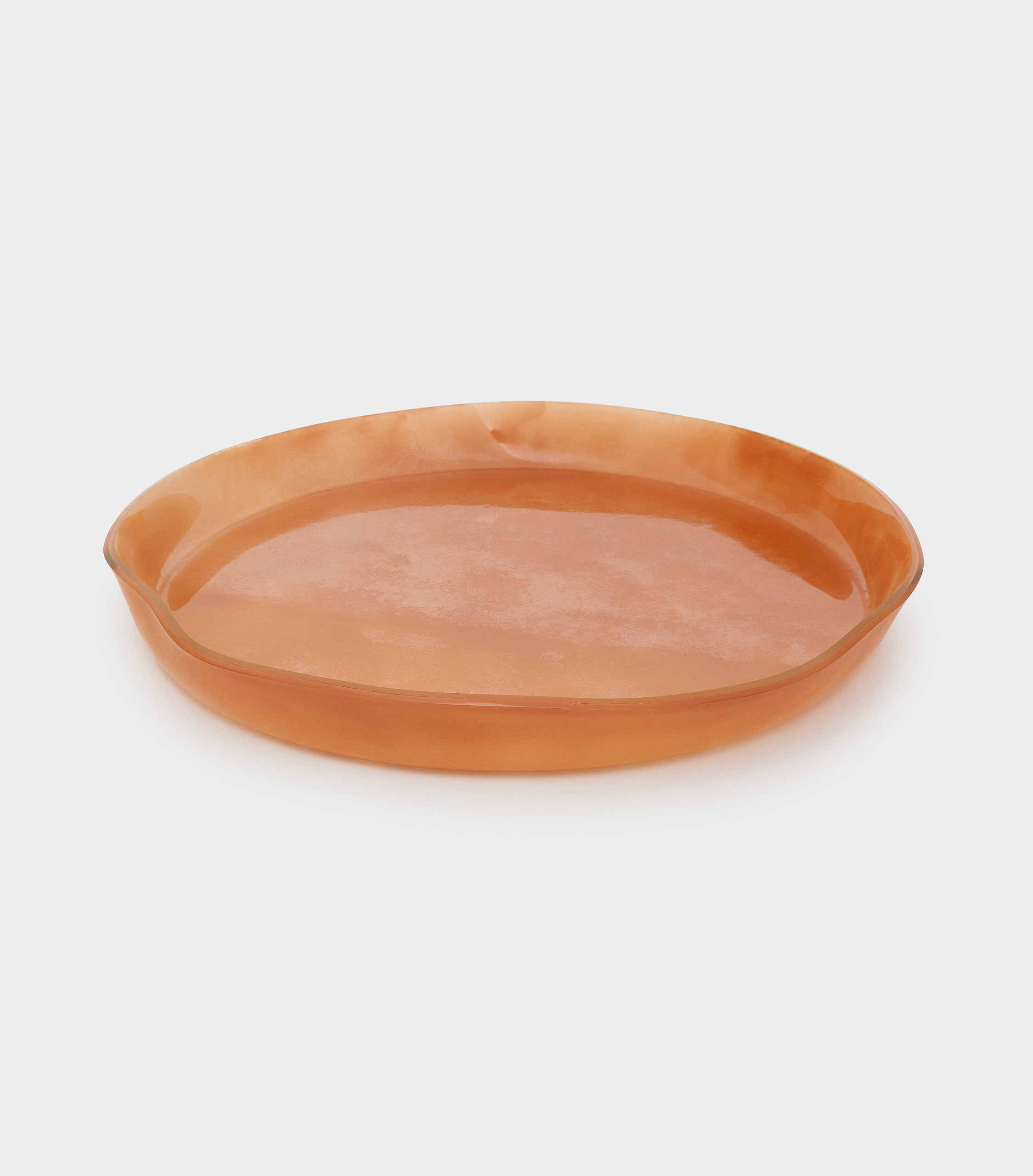 TRAVESSA REDONDA VIDRO OCRE ONDA