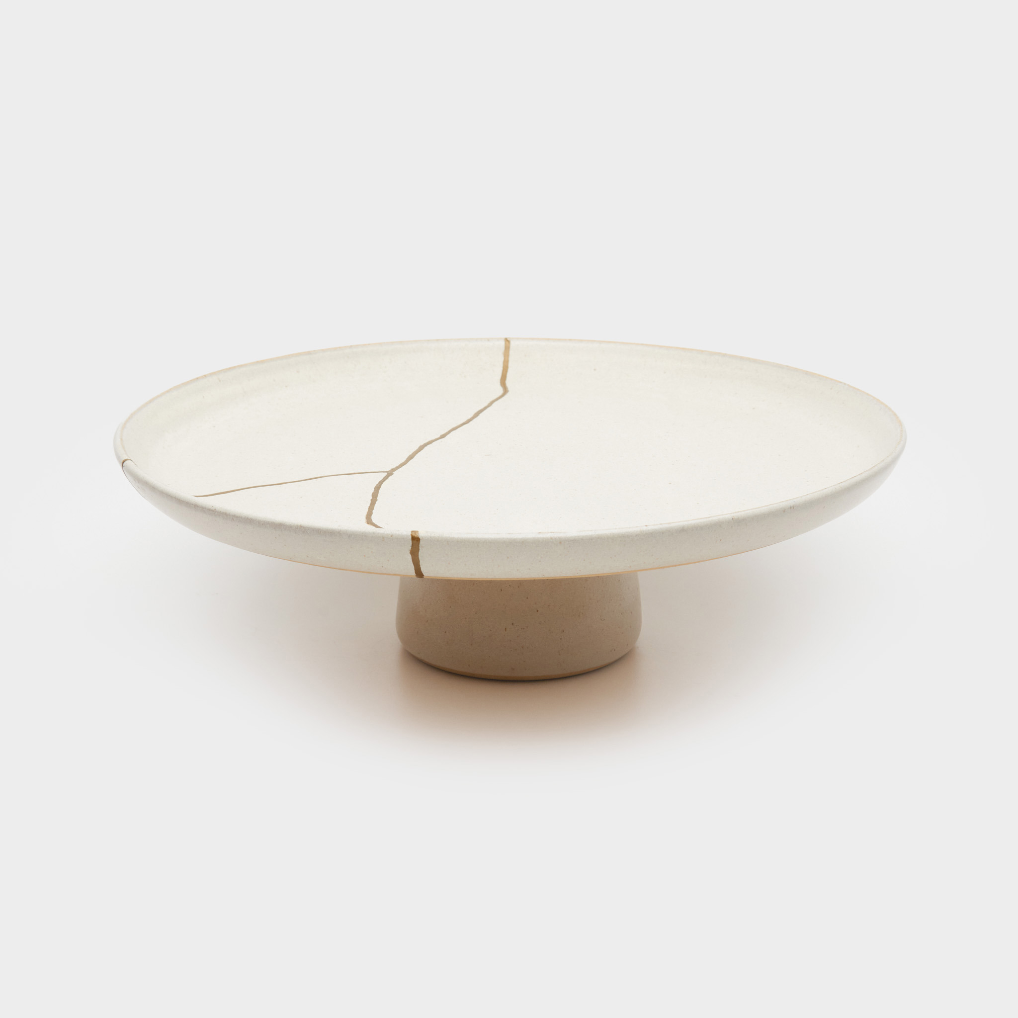 BOLEIRA CERÂMICA N.O. CRU E DOURADO