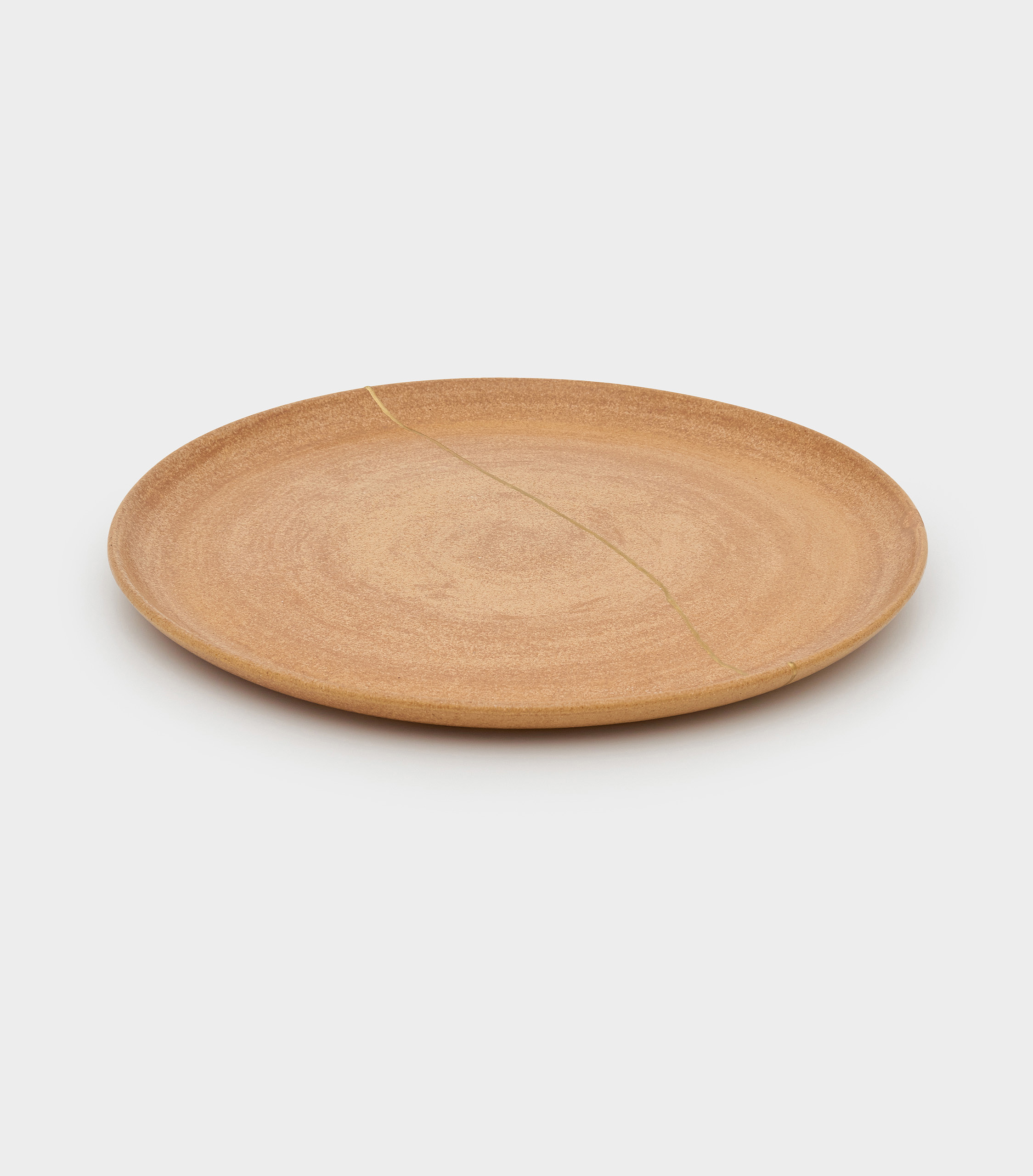 PRATO CERÂMICA N.O. OCRE E DOURADO SEM PÉ