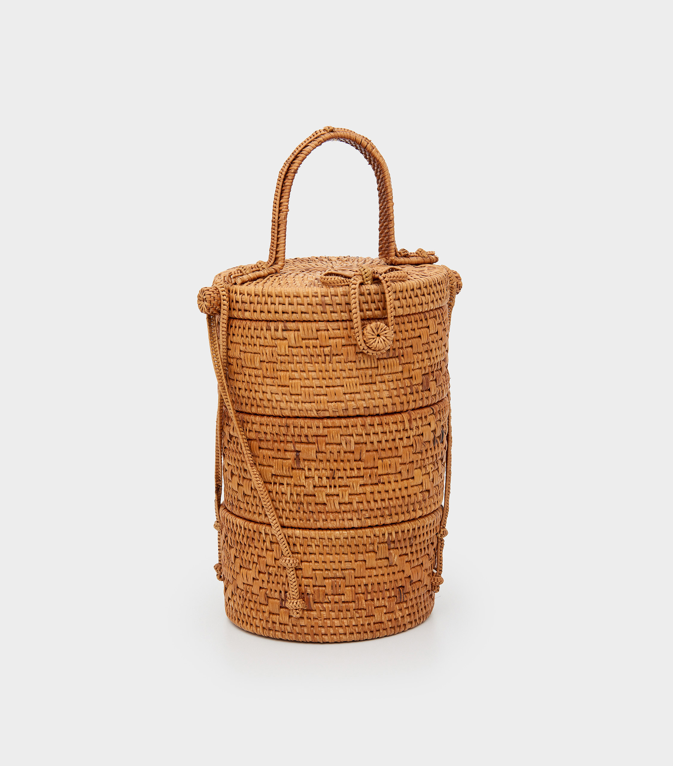 MARMITEIRO REDONDO RATTAN TRÊS PEÇAS