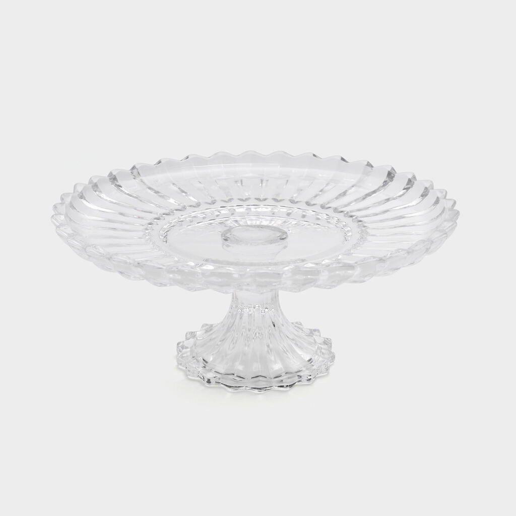 BOLEIRA CRISTAL COM PÉ PONTAS CANELADA
