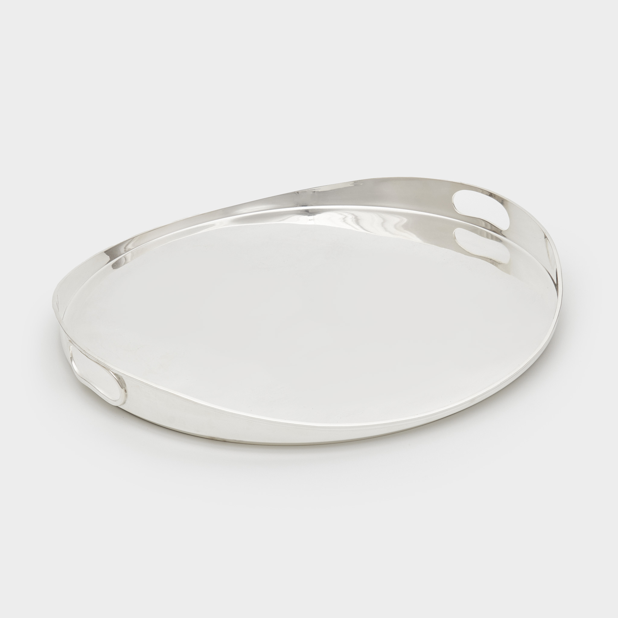 BANDEJA REDONDA PRATA S.J. LISA COM ALÇA