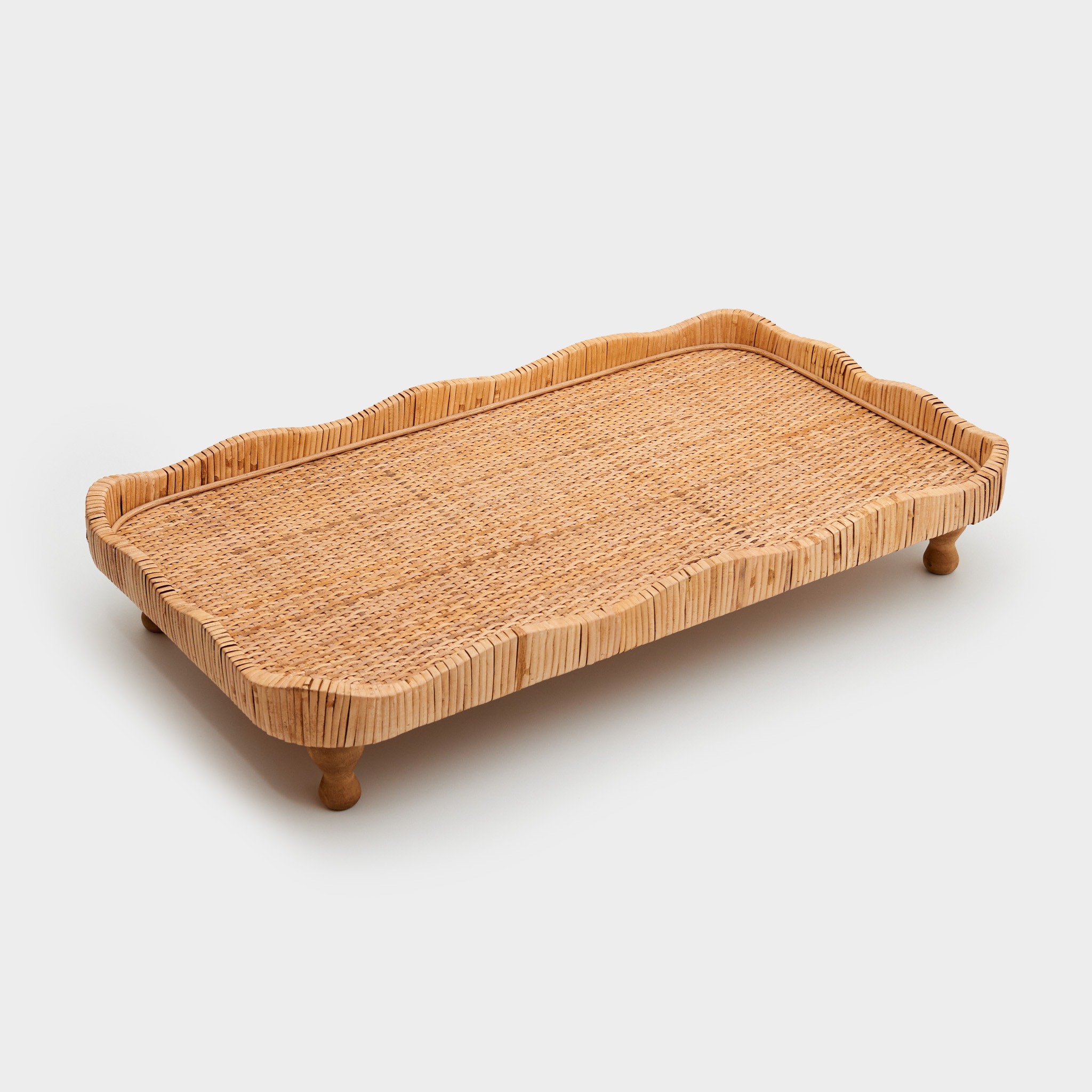 BANDEJA RETAGULAR PALHA COM PÉ