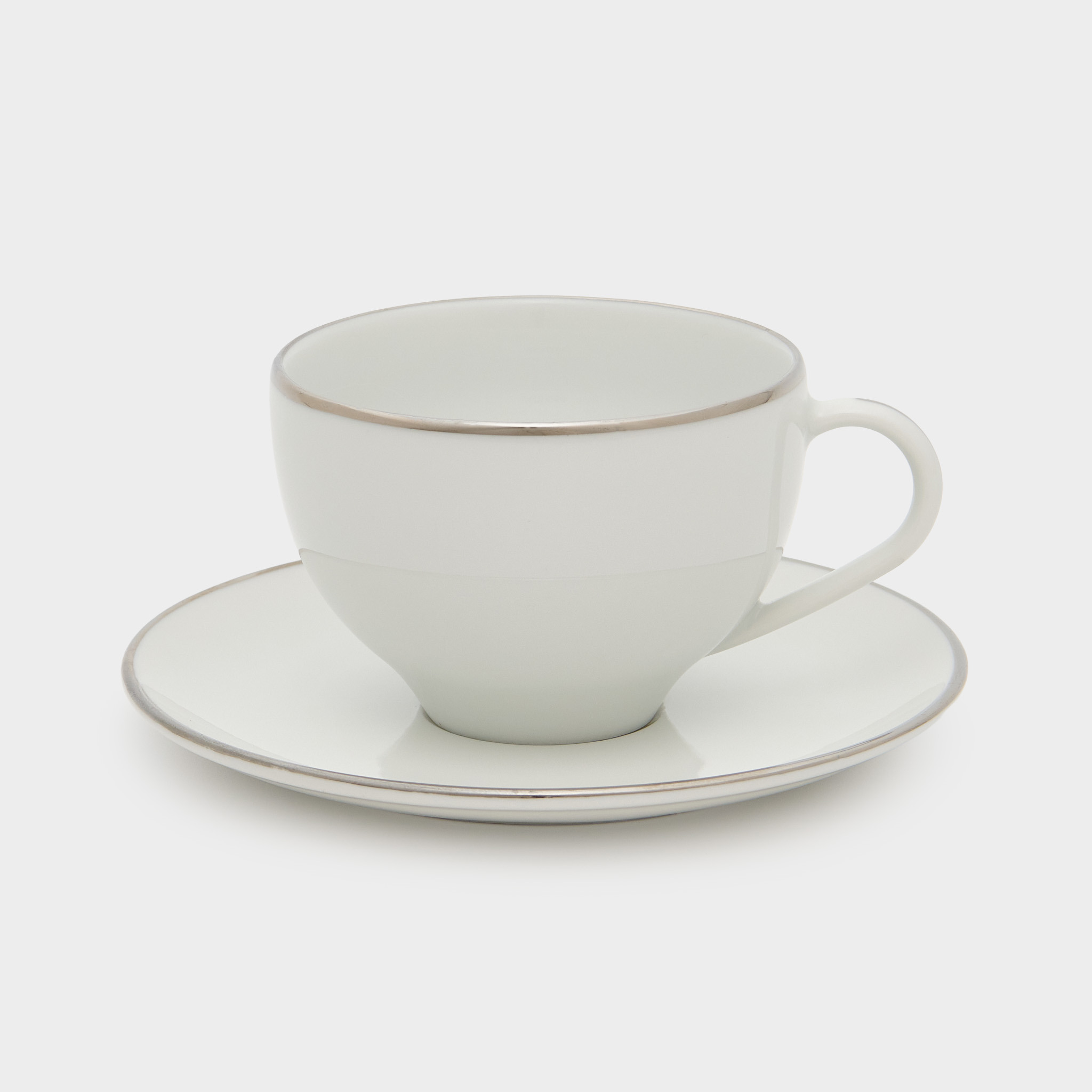 XÍCARA CHÁ BRANCA FILETE PRATA