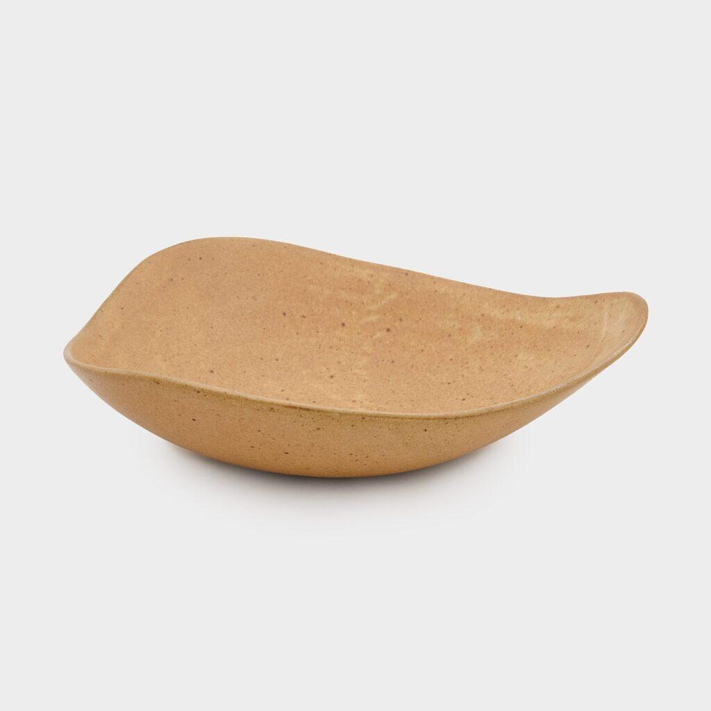 SALADEIRA CERÂMICA OCRE TRIANGULO 33X37X10H