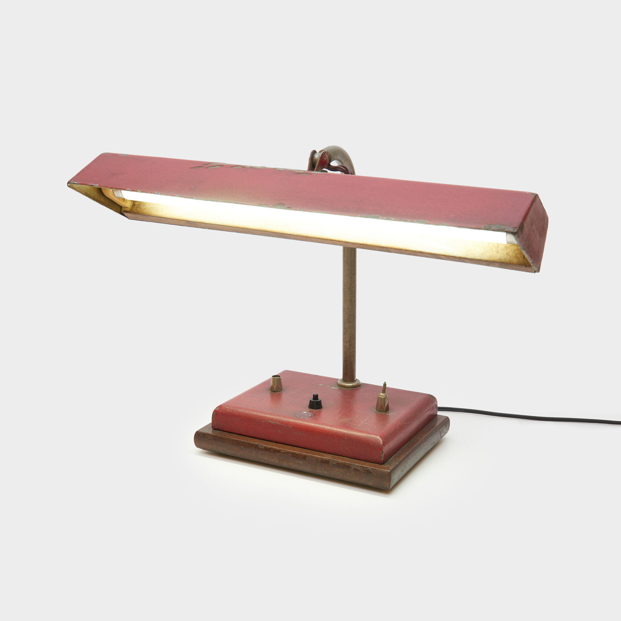 LUMINARIA VERMELHA ANTIGA DE MESA