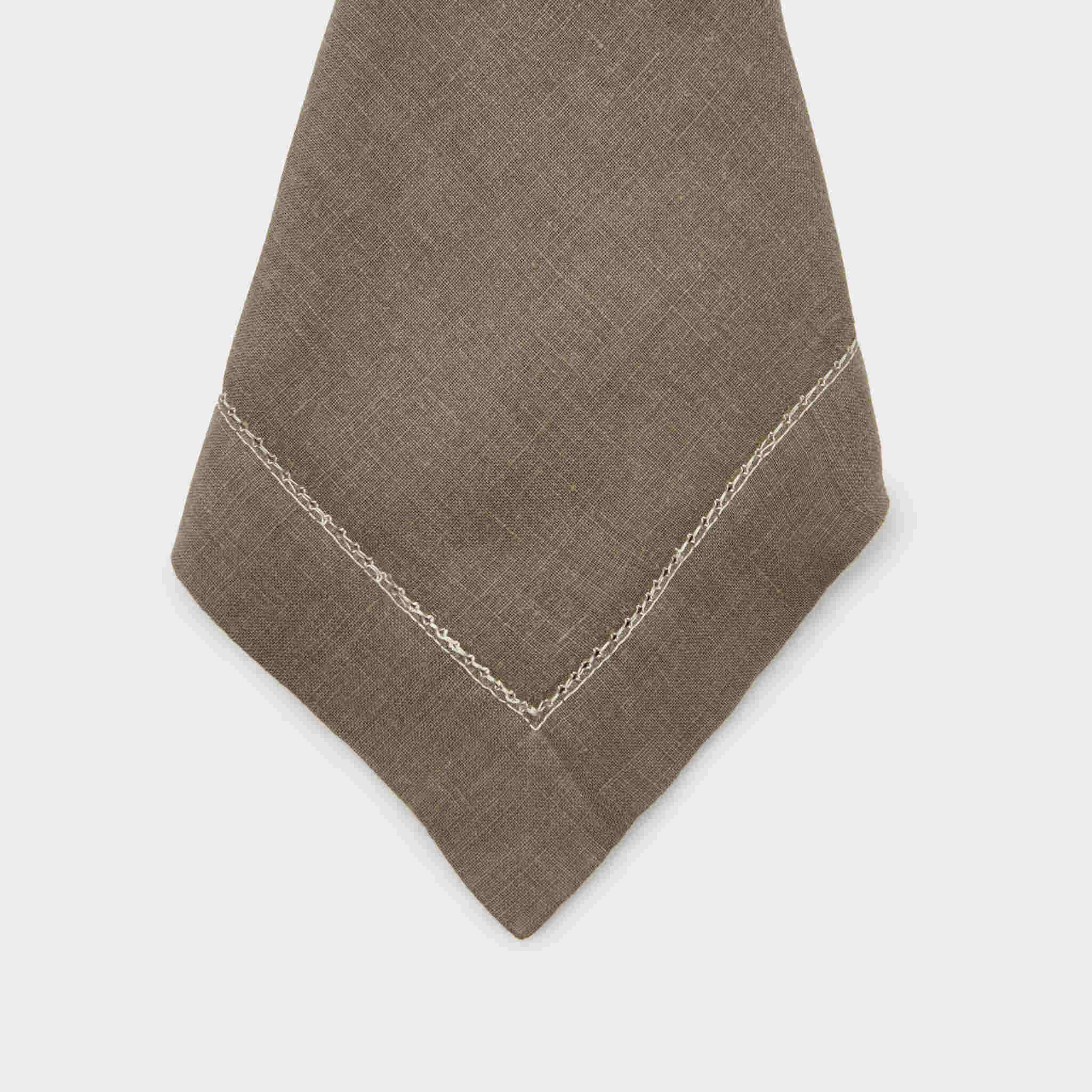 GUARDANAPO LINHO VERDE MUSGO PONTO AJOUR BRANCO