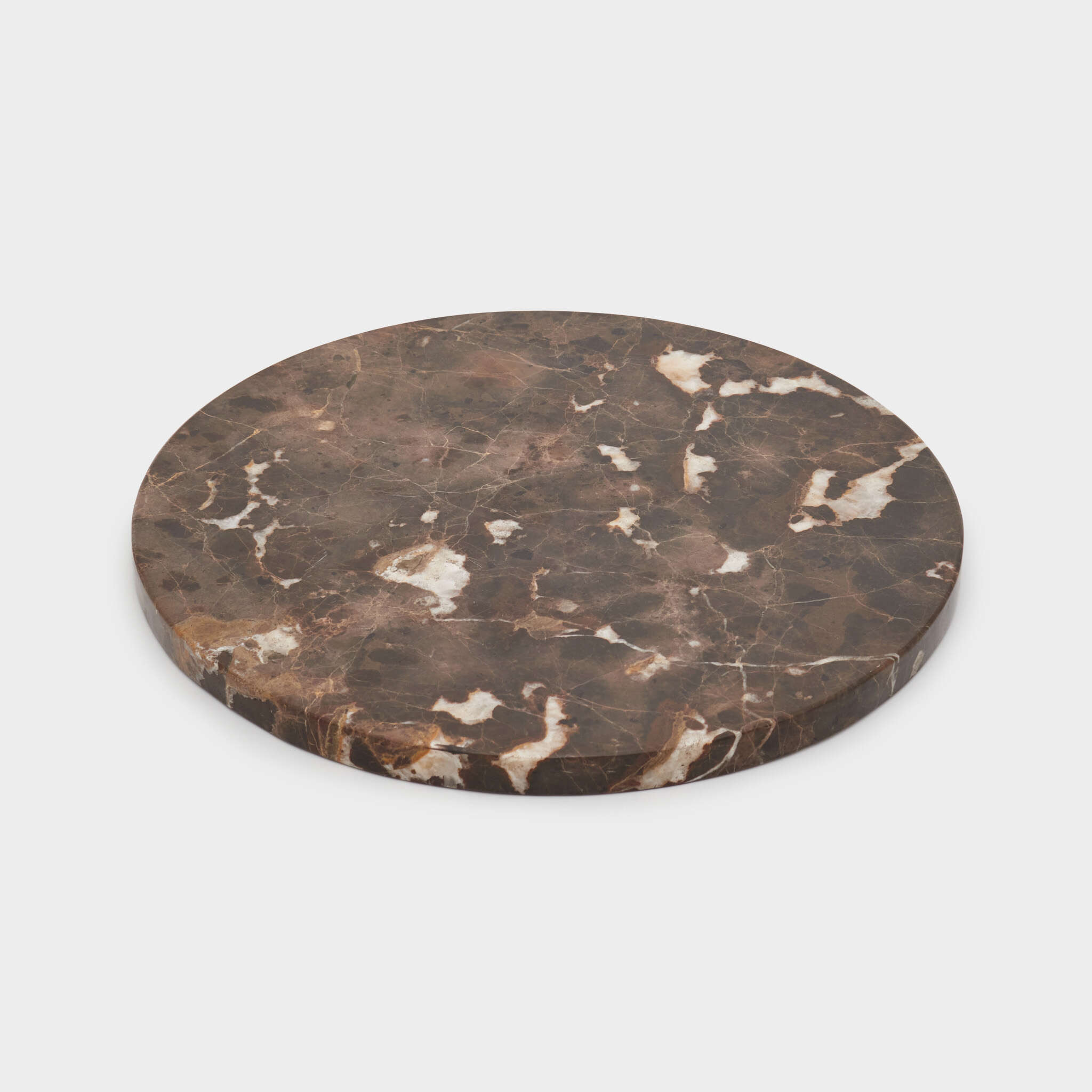 PLACA REDONDA MÁRMORE MARROM IMPERIAL