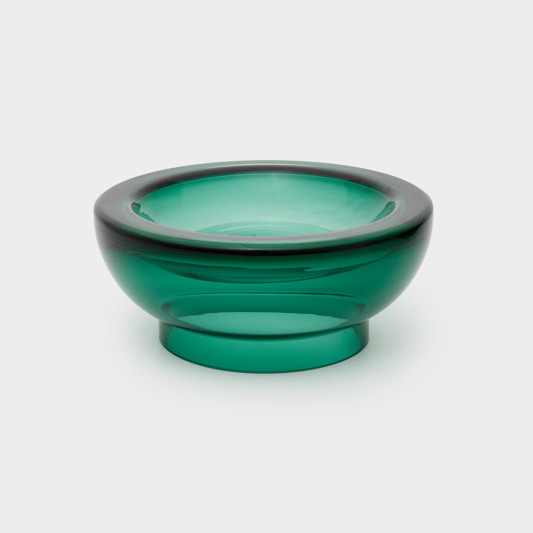 CENTRO DE MESA REDONDO VIDRO VERDE CÔNCAVO