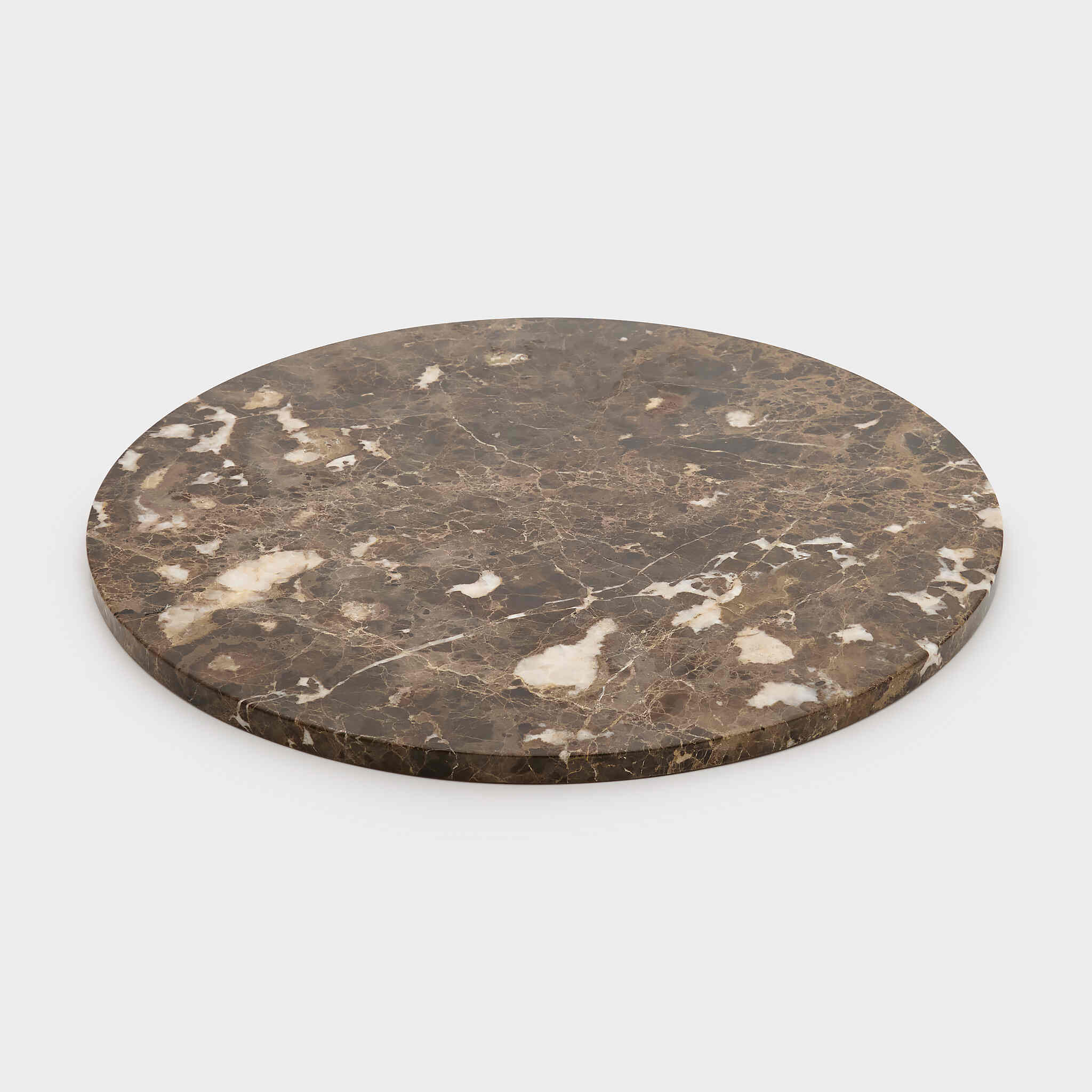 PLACA REDONDA MÁRMORE MARROM IMPERIAL