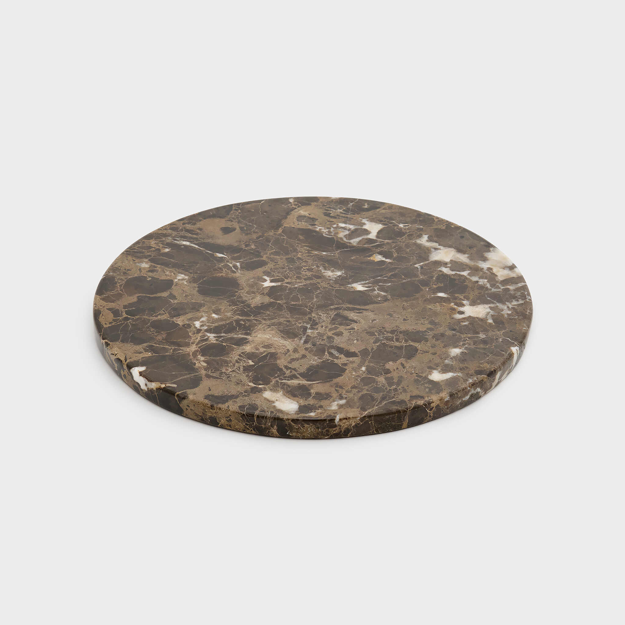PLACA REDONDA MÁRMORE MARROM IMPERIAL