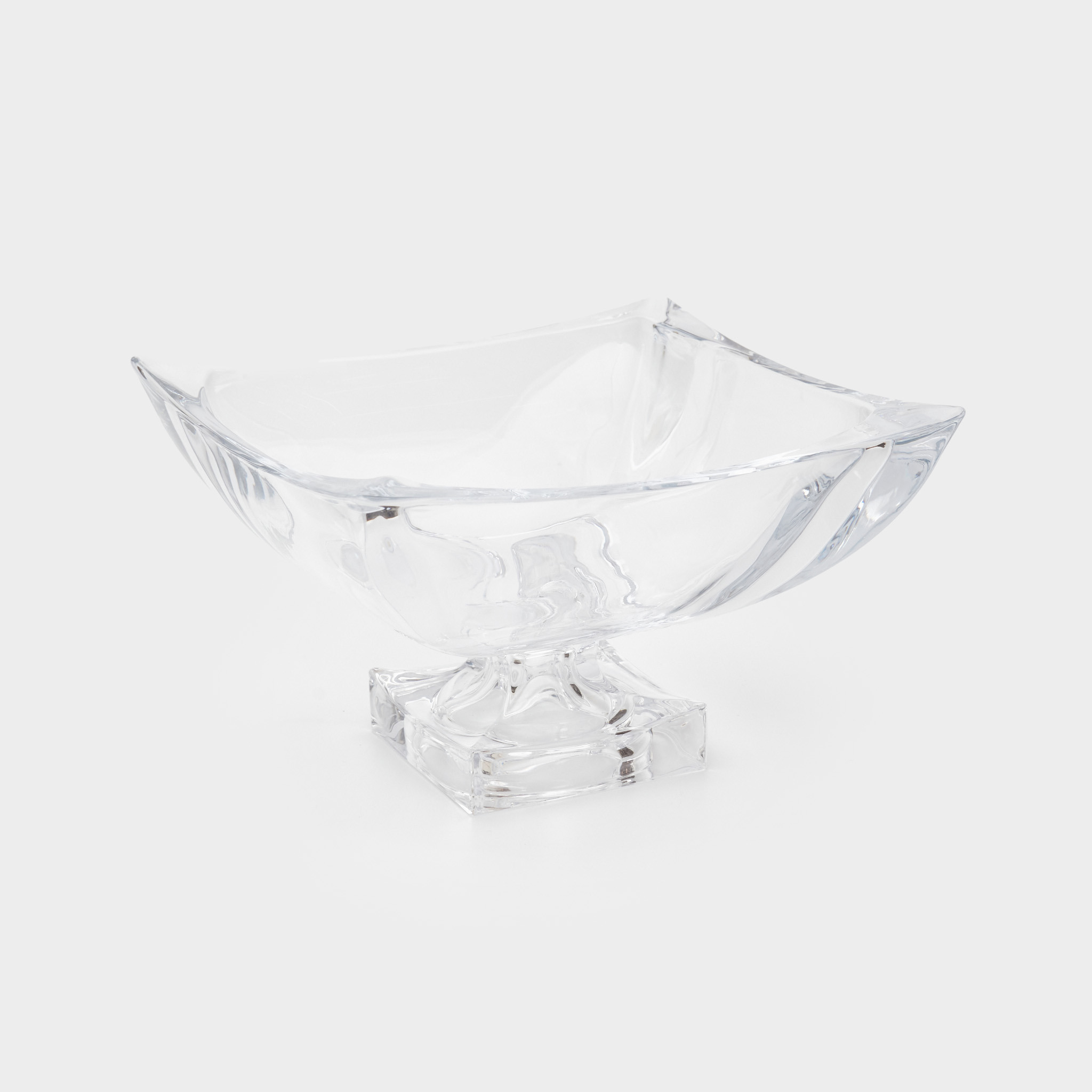 FRUTEIRA QUADRADA VIDRO LISO PÉ QUADRADO