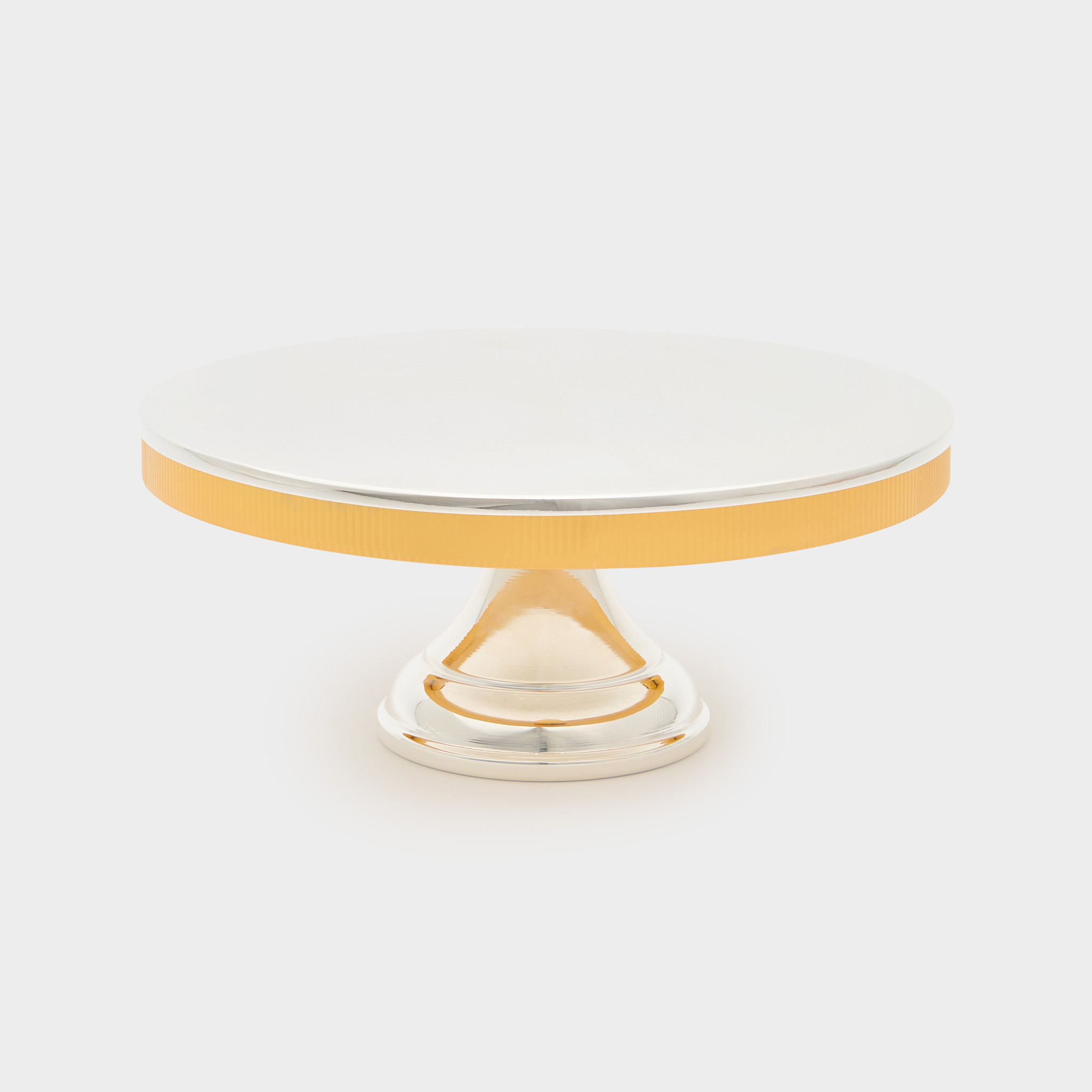 BOLEIRA PRATA BORDA CANELADA DOURADA