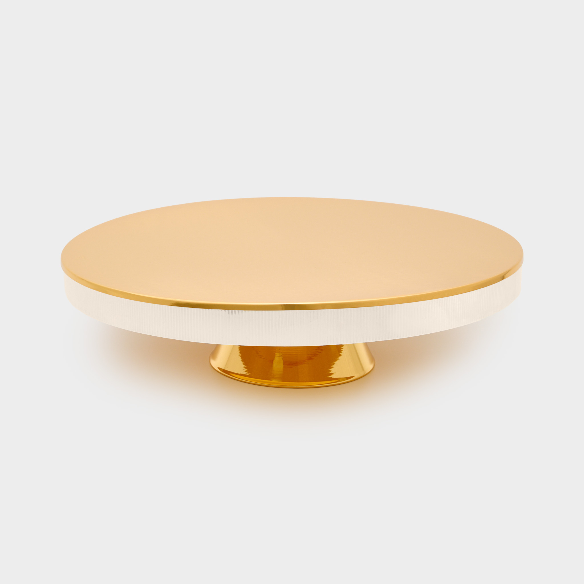 BOLEIRA DOURADA BAIXA BORDA CANELADA PRATA