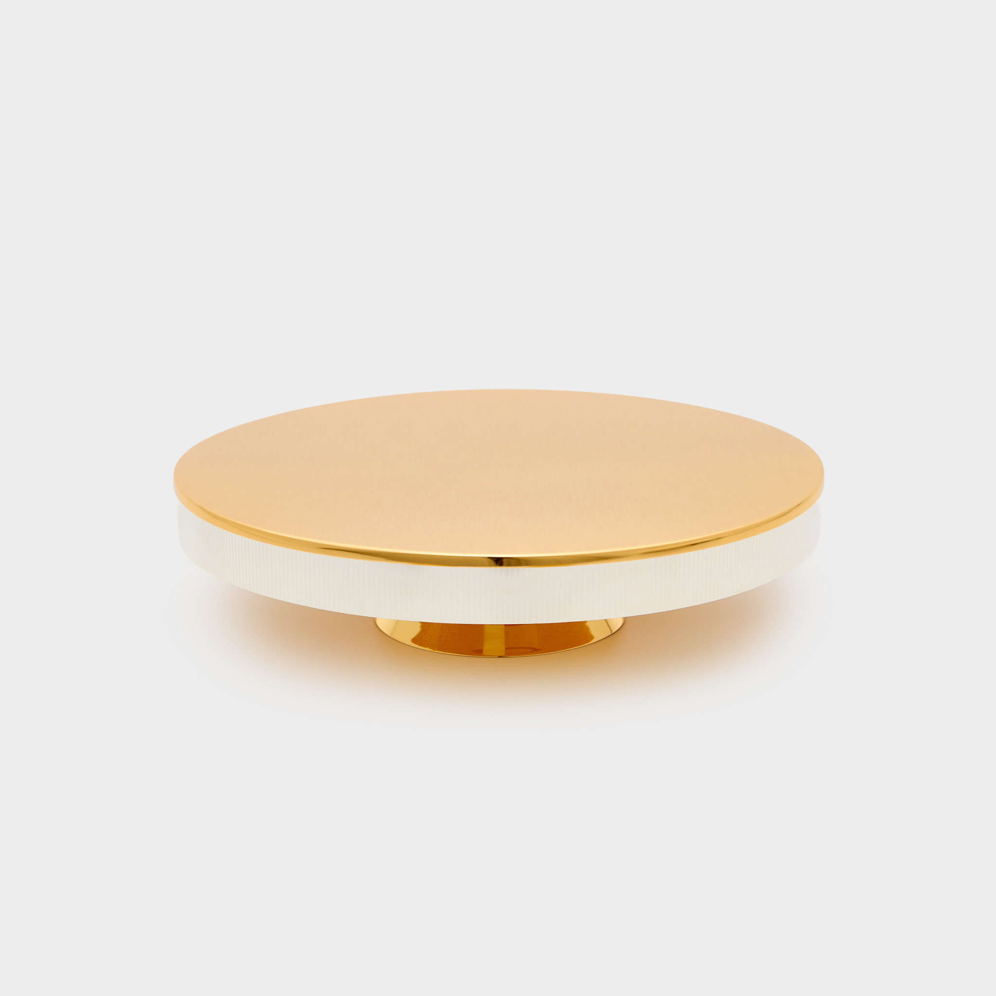 BOLEIRA DOURADA BAIXA BORDA CANELADA PRATA