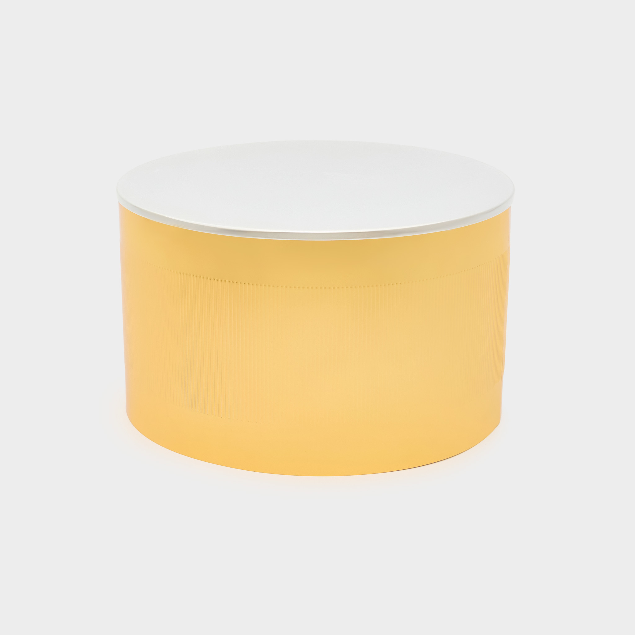 CILINDRO PRATA BASE BOLO BORDA CANELADA DOURADA