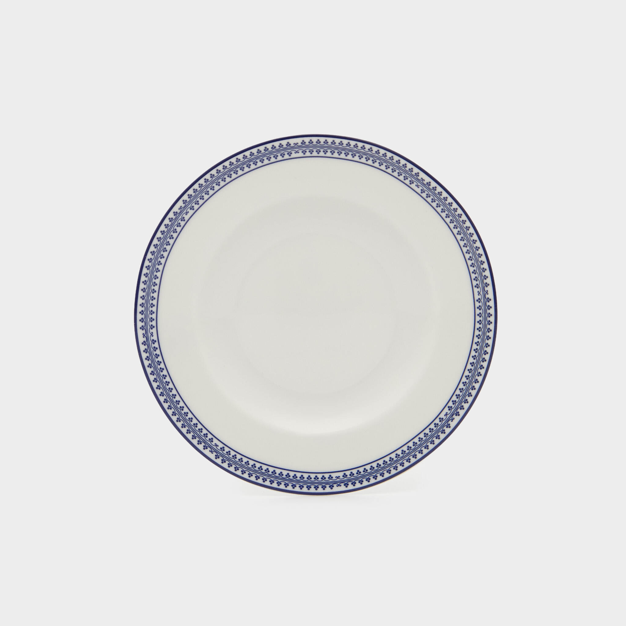 PRATO PÃO BRANCO BORDA GREGA AZUL