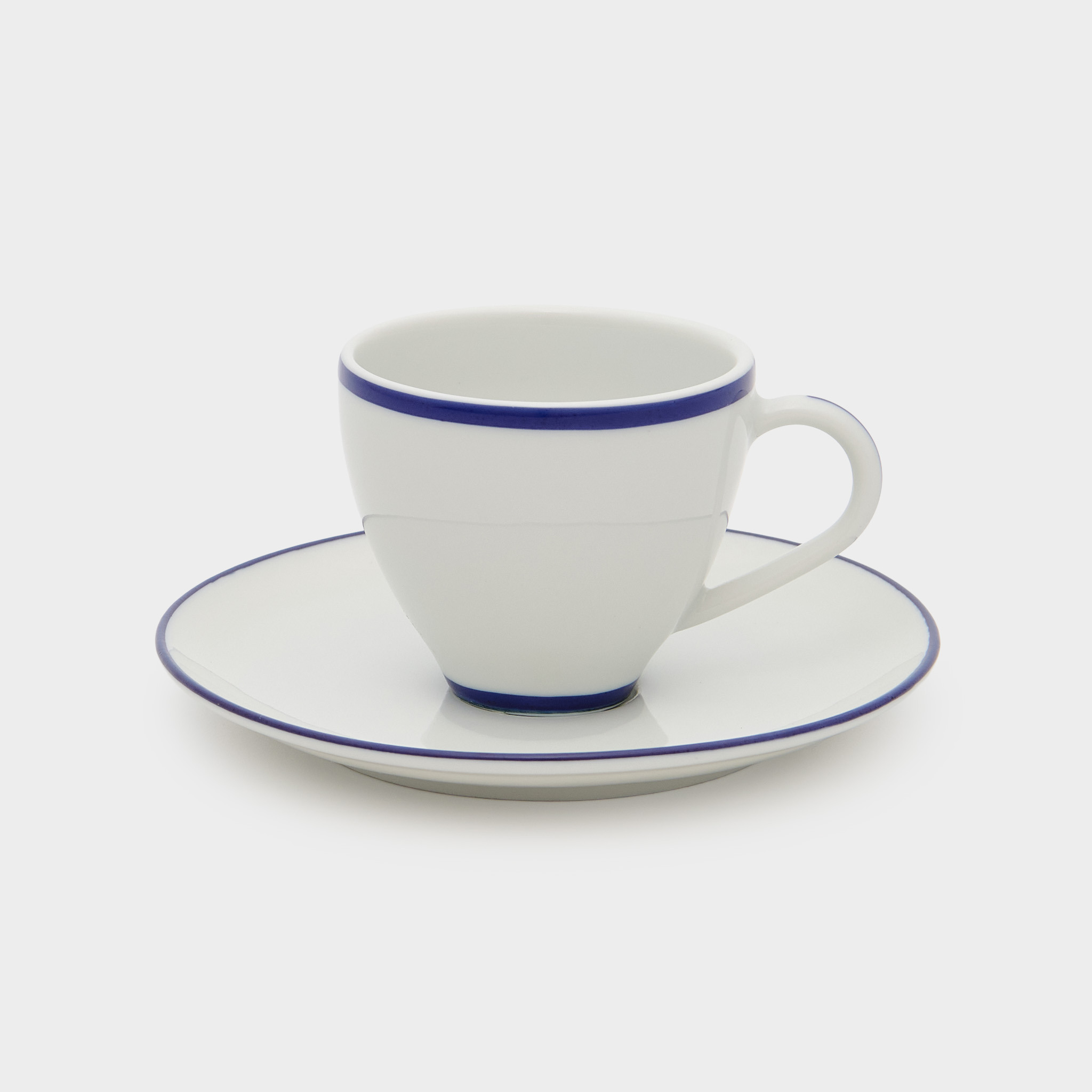 XICARA CAFÉ BRANCA FILETE AZUL