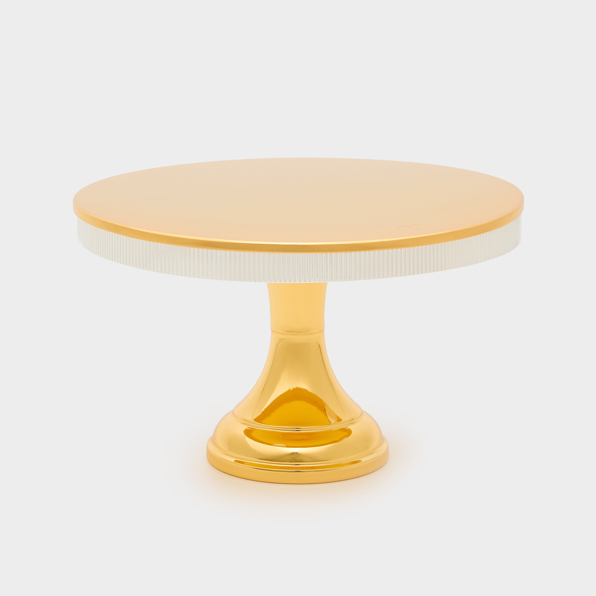 BOLEIRA DOURADA BORDA CANELADA PRATA