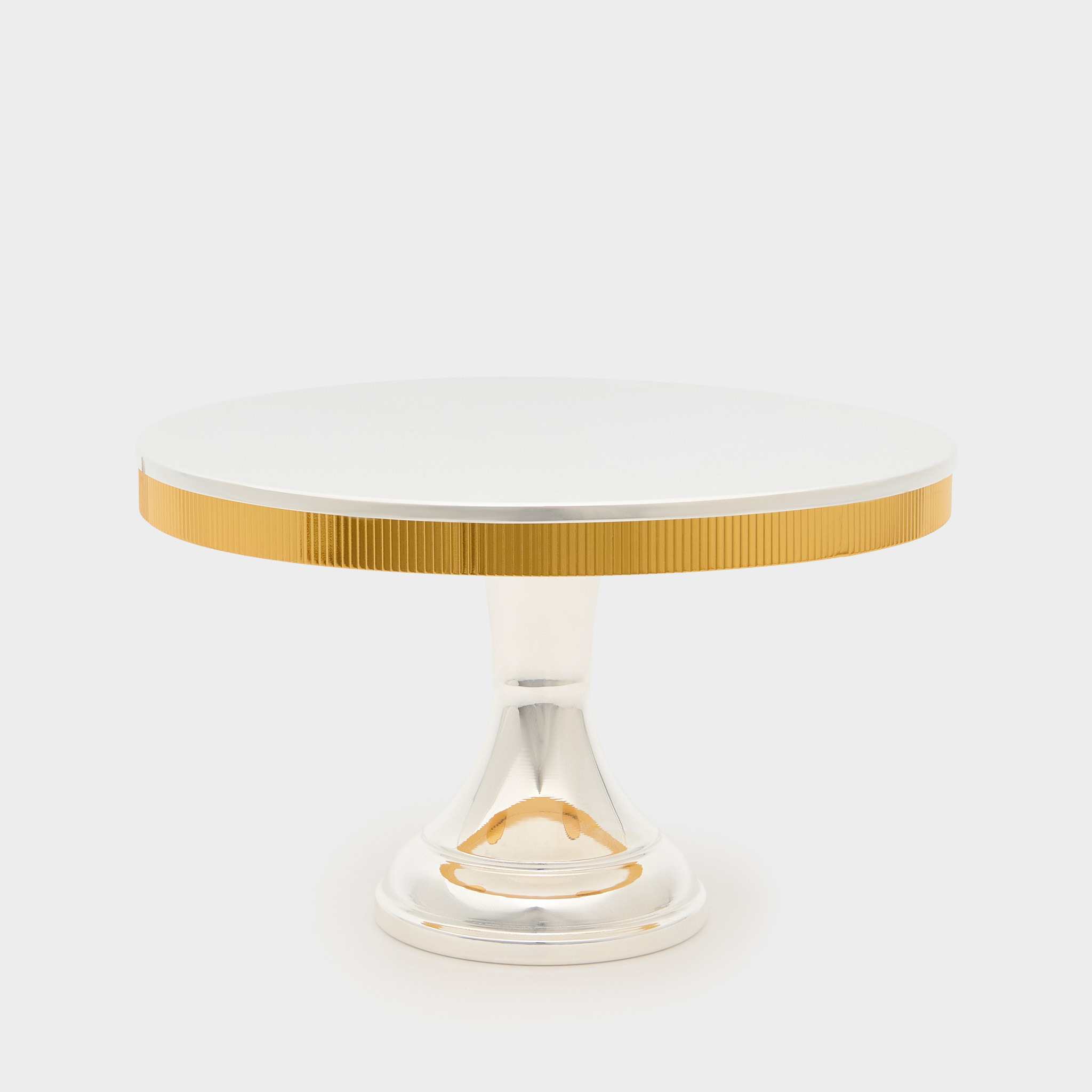 BOLEIRA PRATA BORDA CANELADA DOURADA