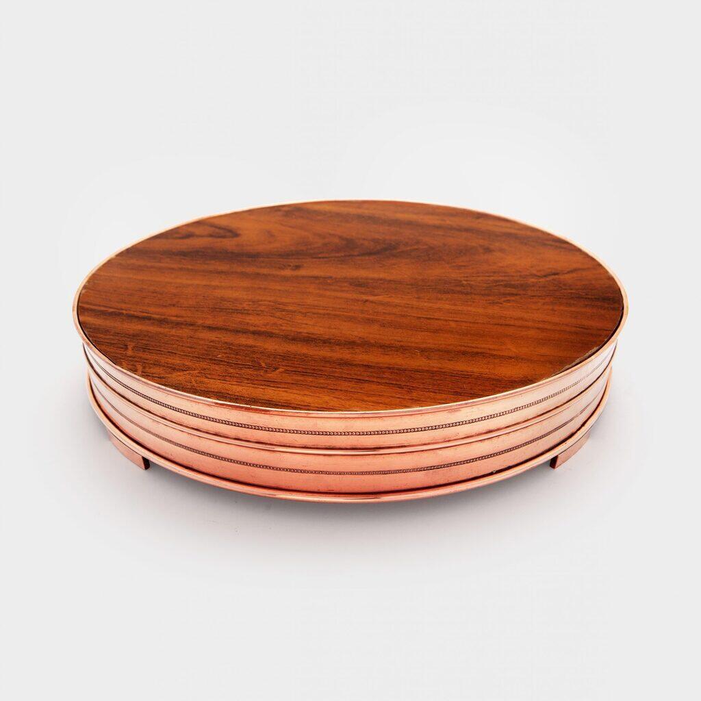 BOLEIRA REDONDA COBRE MADEIRA