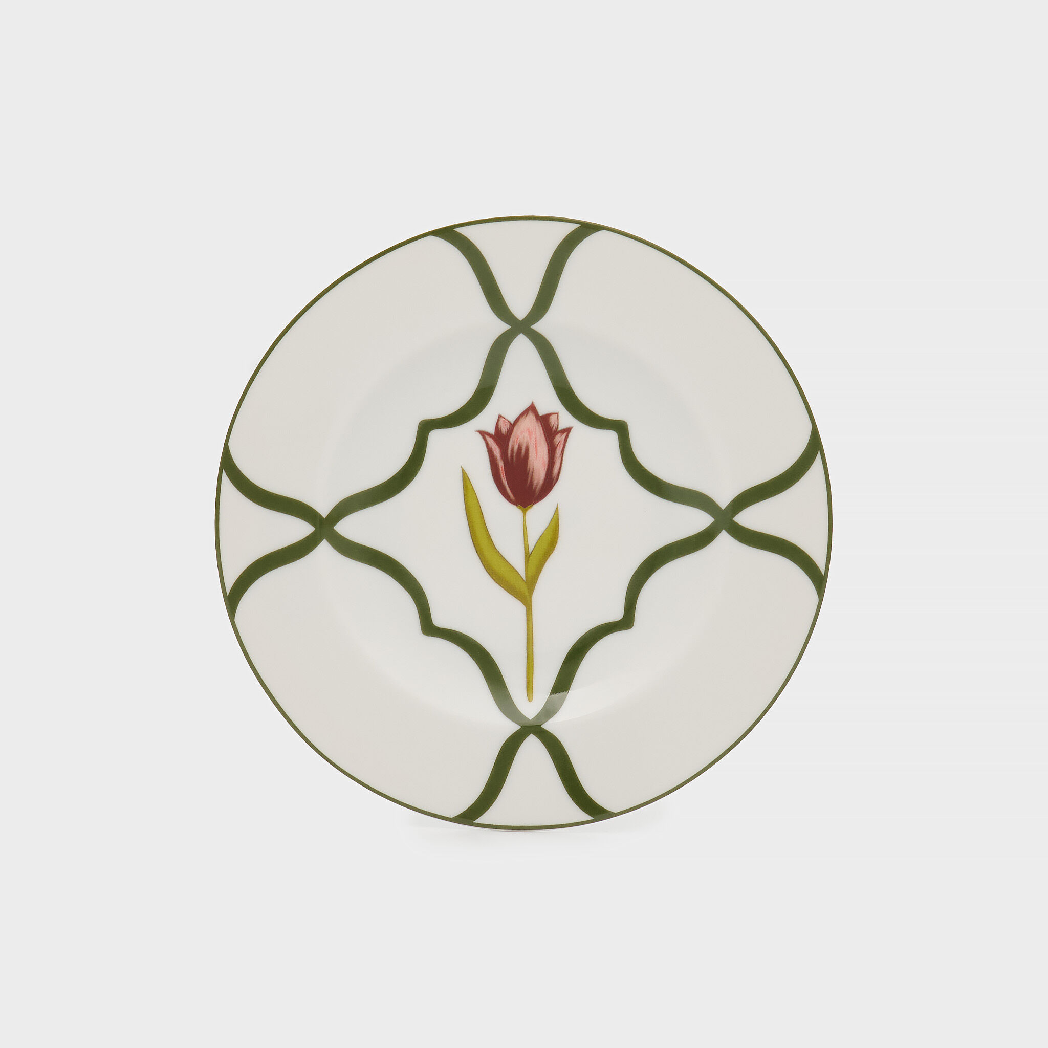 PRATO PÃO BRANCO TRELIÇA VERDE FLORAL