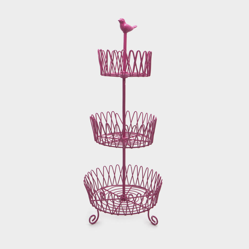 ALTURA REDONDA FERRO PINK 3 CESTAS PÁSSARO