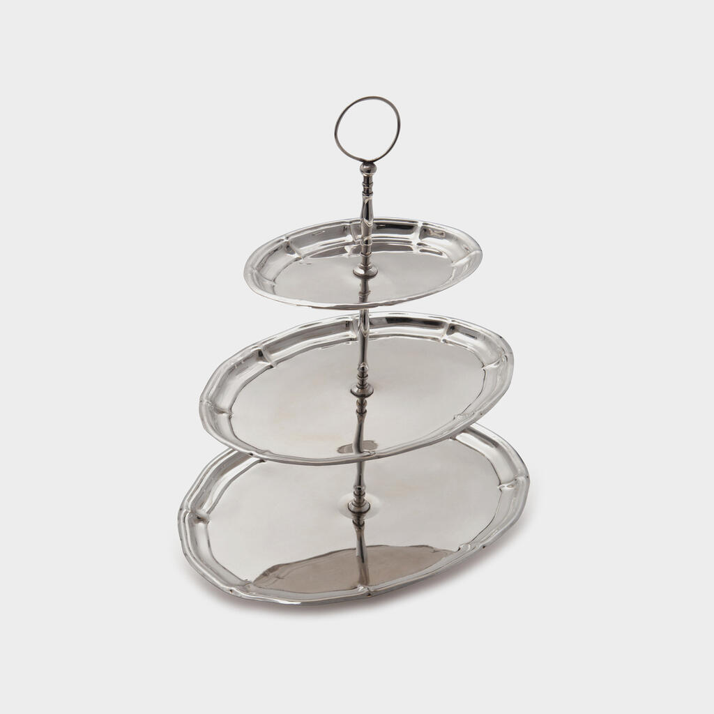 BOLEIRA OVAL PRATA 3 ANDARES